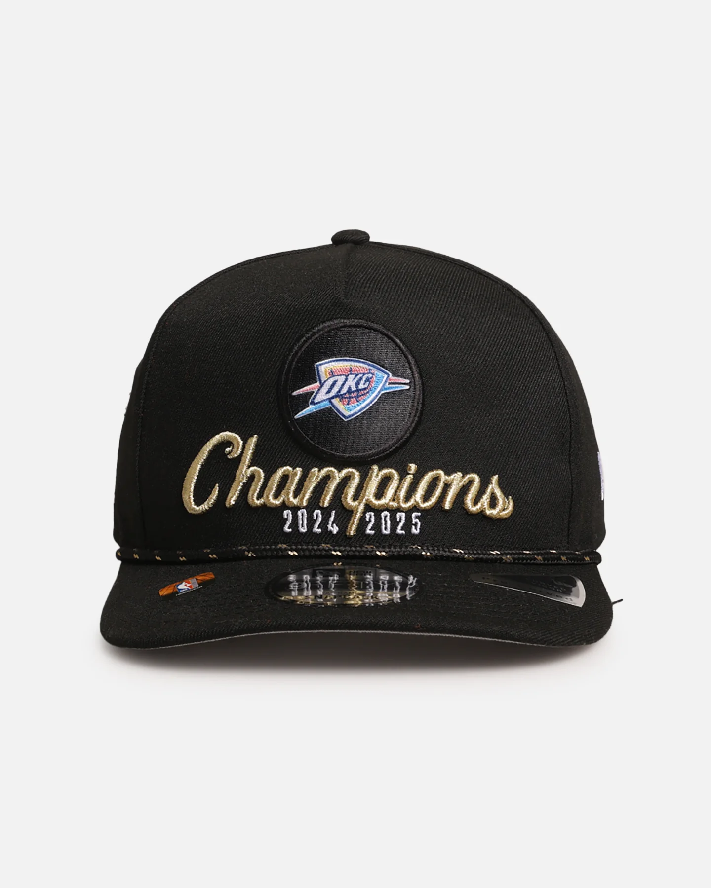 New Era Oklahoma City Thunder '25 NBA Champions Locker Room' 9FIFTY A-Frame Snapback Black