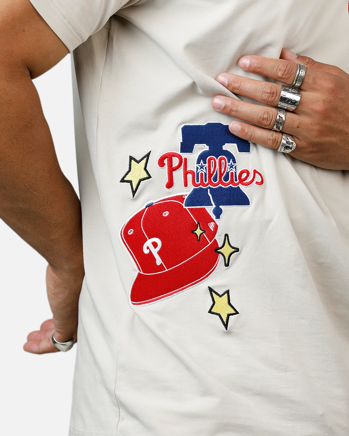 New Era Philadelphia Phillies 'Logo Select' Summer T-Shirt Stone - Image 7