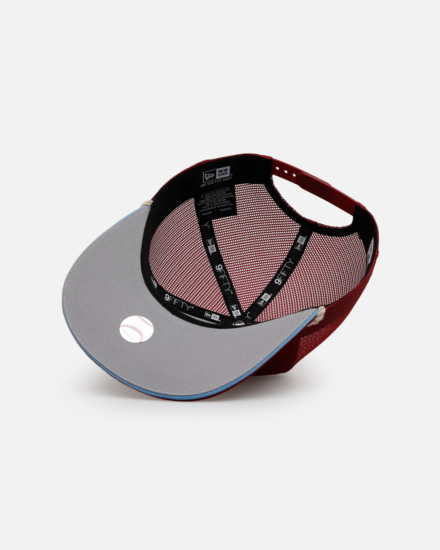 New Era Philadelphia Phillies 'Spring Injection' 9FIFTY A-Frame Trucker Snapback Burgundy - Image 6