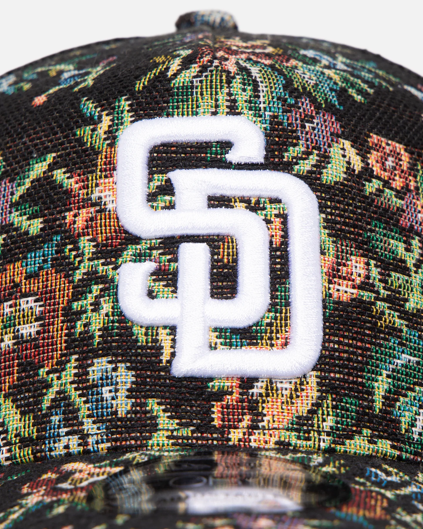 New Era San Diego Padres 'Black Floral Tapestry' 9FORTY A-Frame Trucker Snapback Tapestry - Image 6