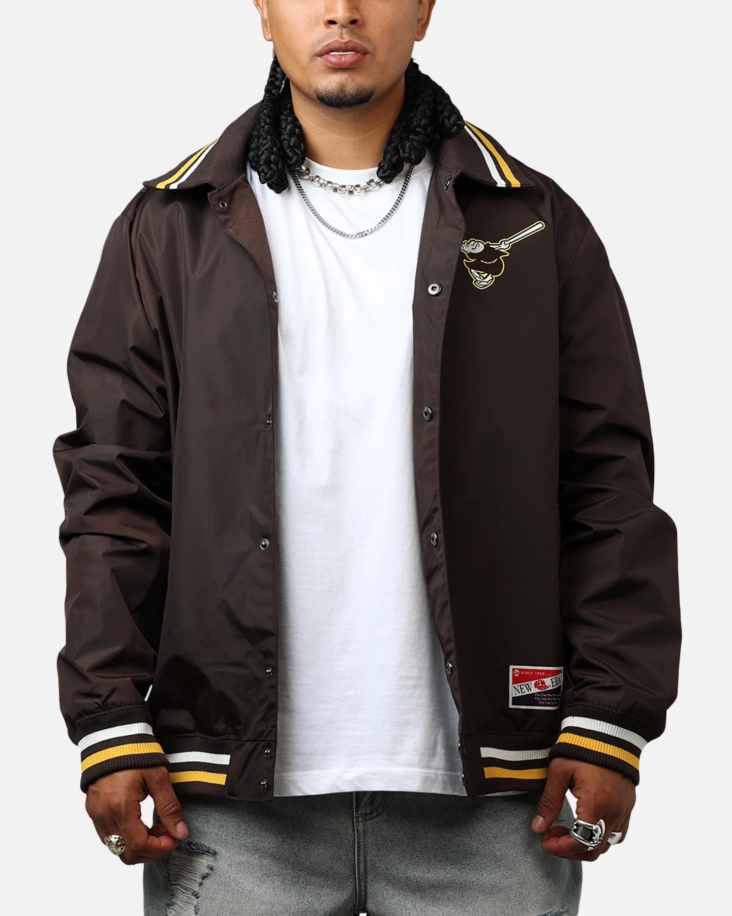 New Era San Diego Padres Throwback Jacket Brown - Image 2