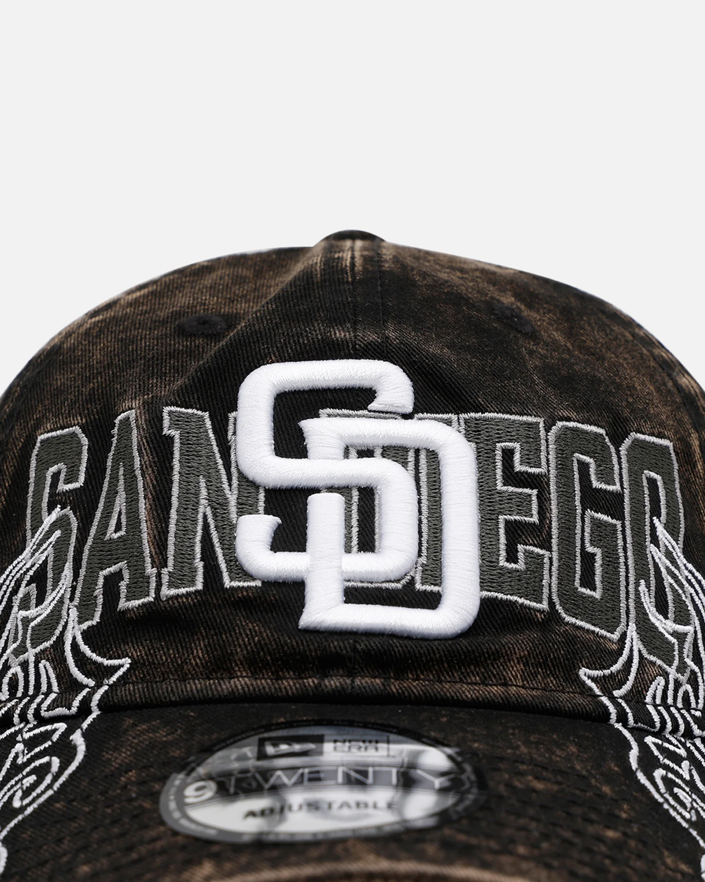 New Era San Diego Padres 'Tribal' Classic Casual Strapback Washed Black - Image 5