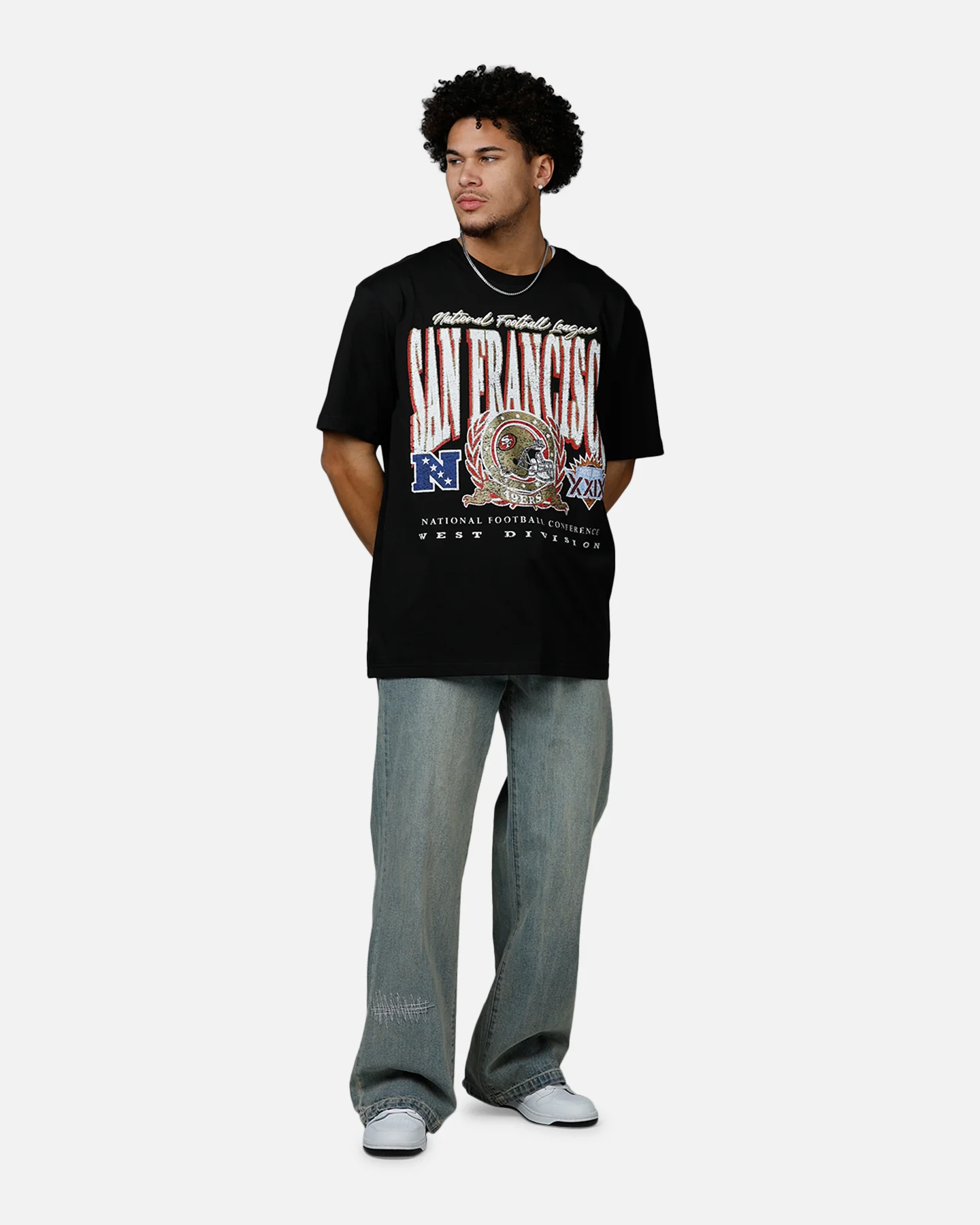 New Era San Francisco 49ers Essentials Boxy T-Shirt Black - Image 3