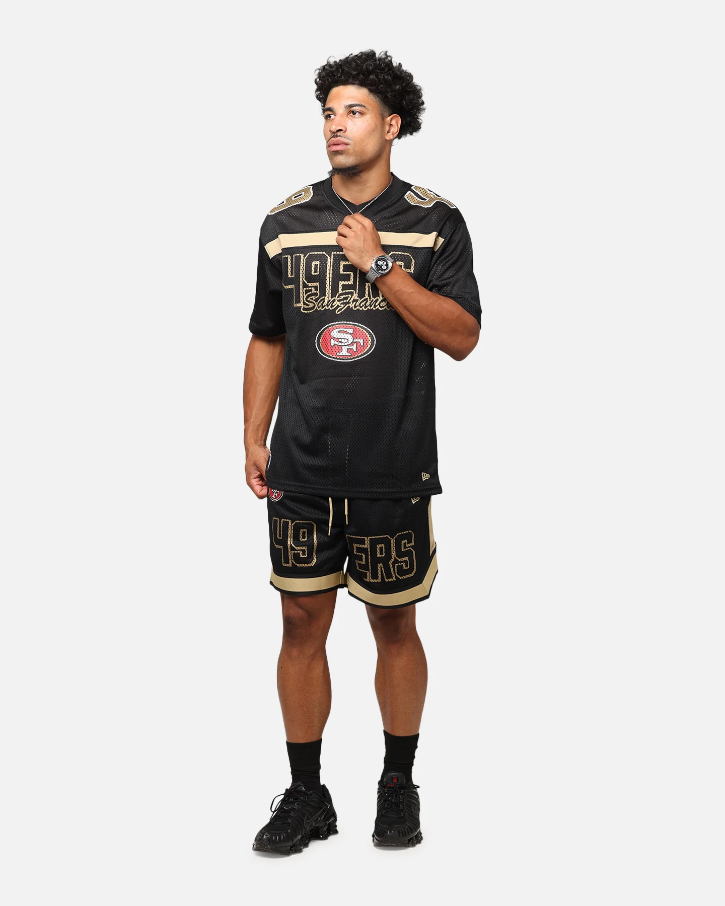 New Era San Francisco 49ers NFL Graphic Shorts Black - Image 2