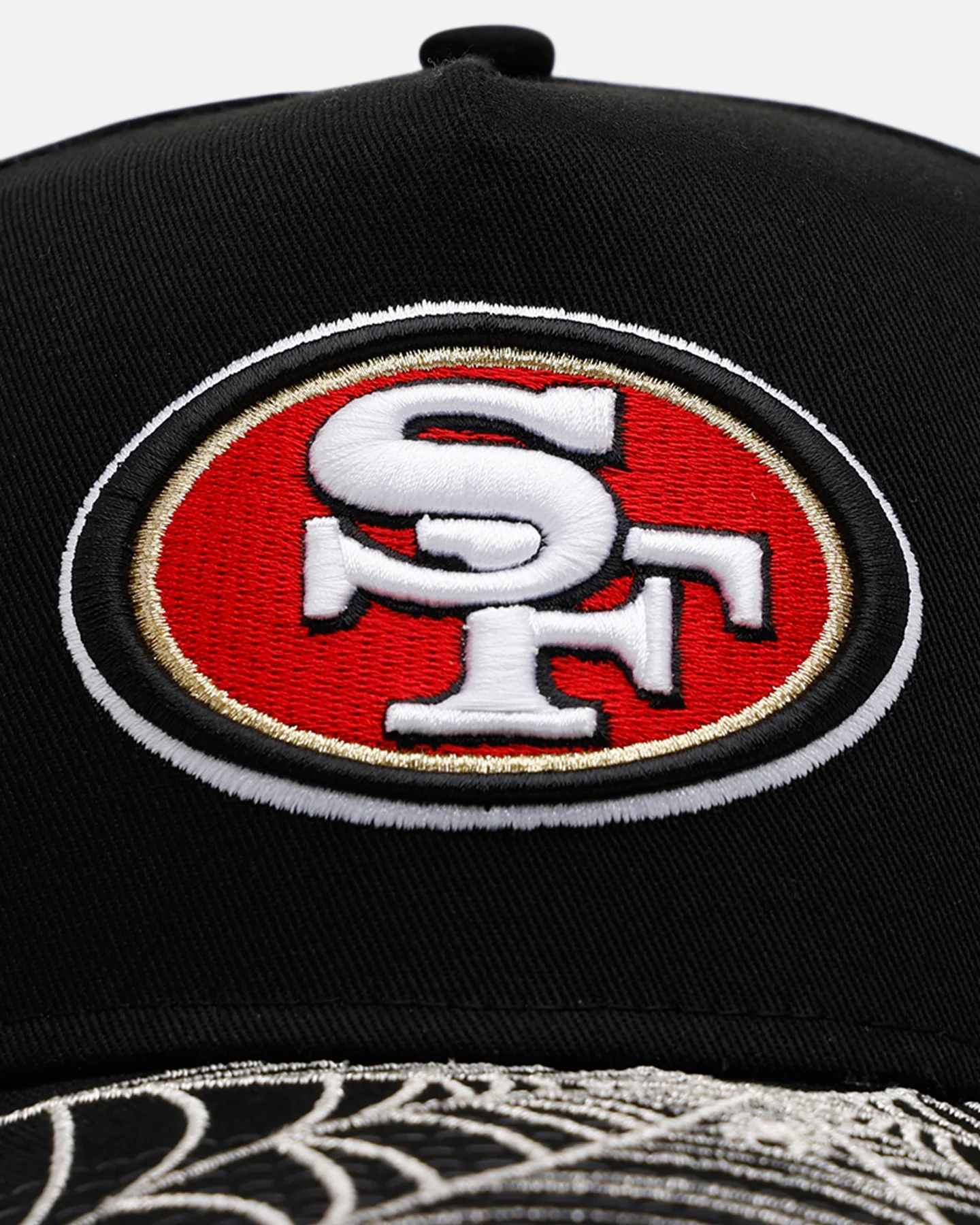 New Era San Francisco 49ers 'Spider Web Visor' 9FORTY A-Frame Snapback Black - Image 6