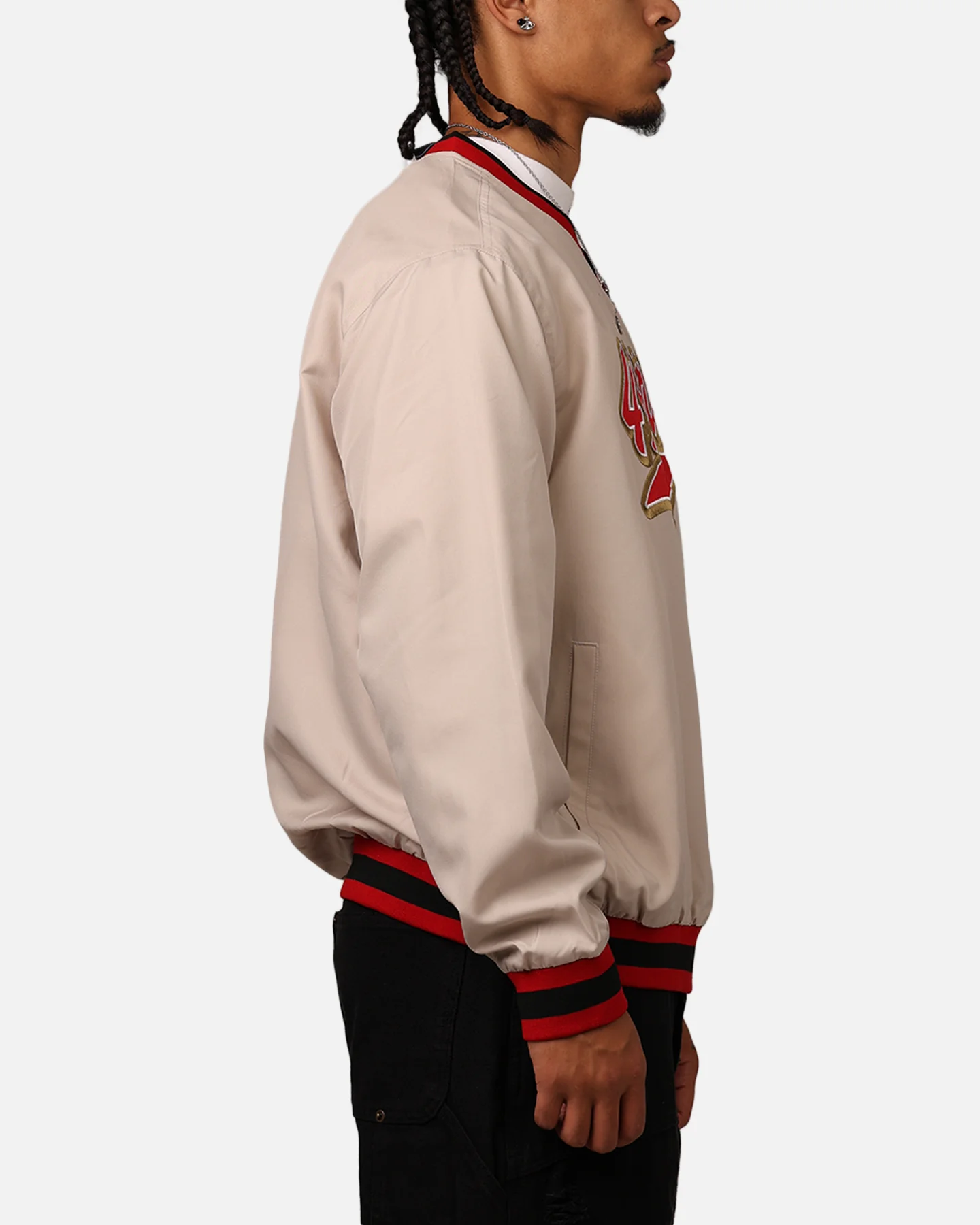 New Era San Francisco 49ers Sports Classics Pullover Windbreaker Stone/OTC - Image 4