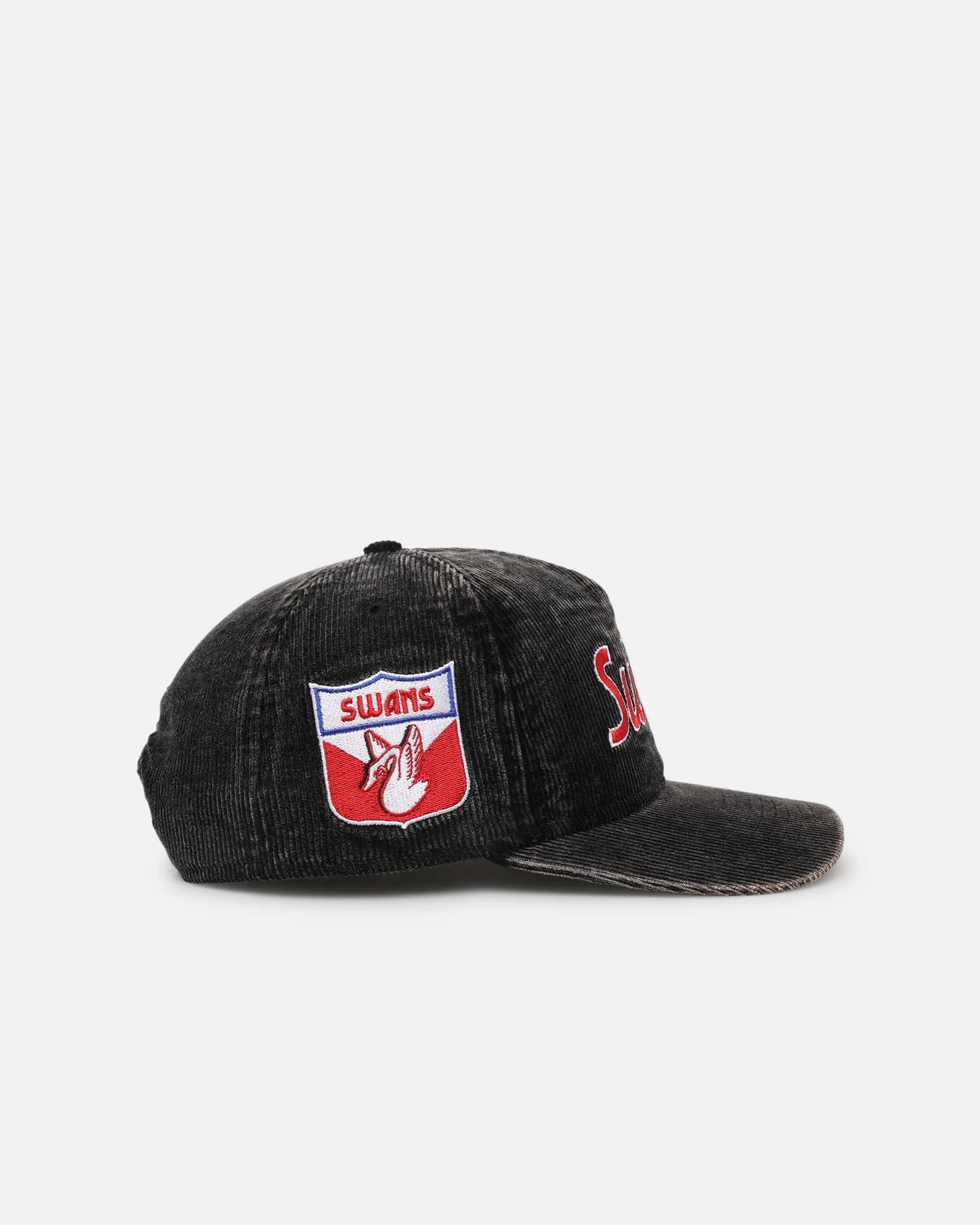 New Era Sydney Swans 'Washed Corduroy' Pre-Curved Golfer Snapback Black/Kelly Green - Image 4
