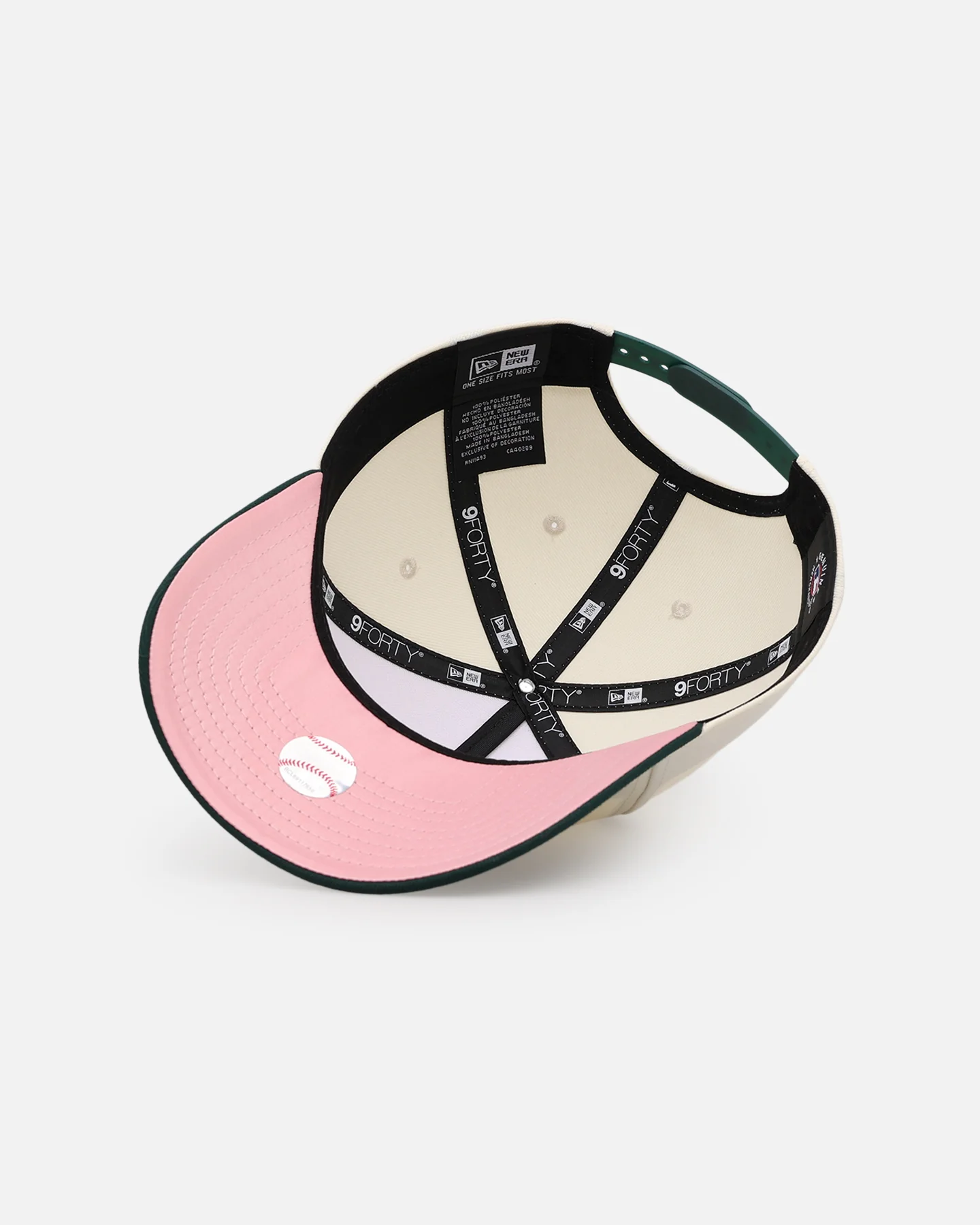 New Era Texas Rangers 'Pink Satin Hearts Green' 9FORTY A-Frame Snapback Chrome/Dark Green - Image 6