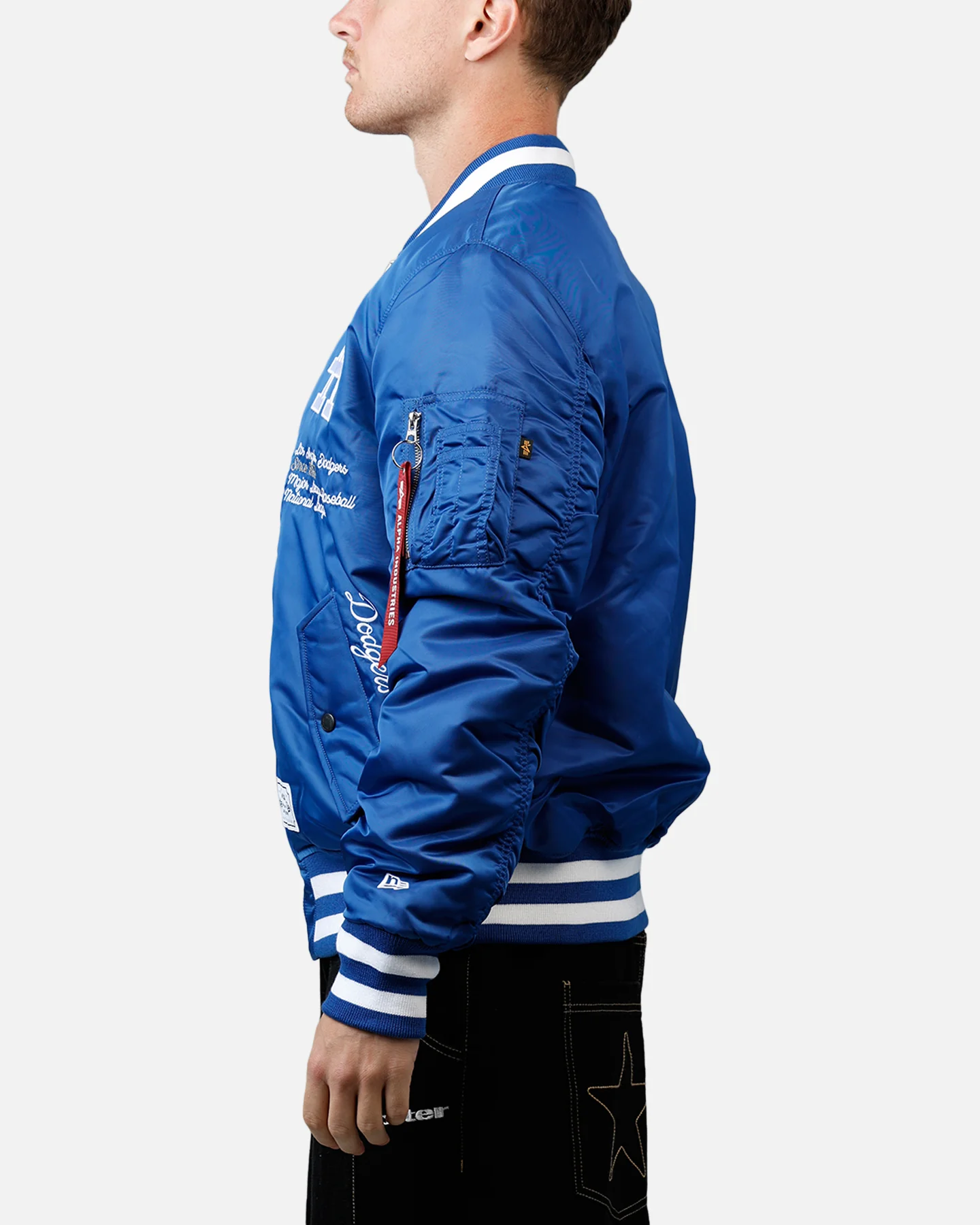 New Era X Alpha Series X MLB Los Angeles Dodgers MA-1 Bomber Jacket Dark Royal - Image 5