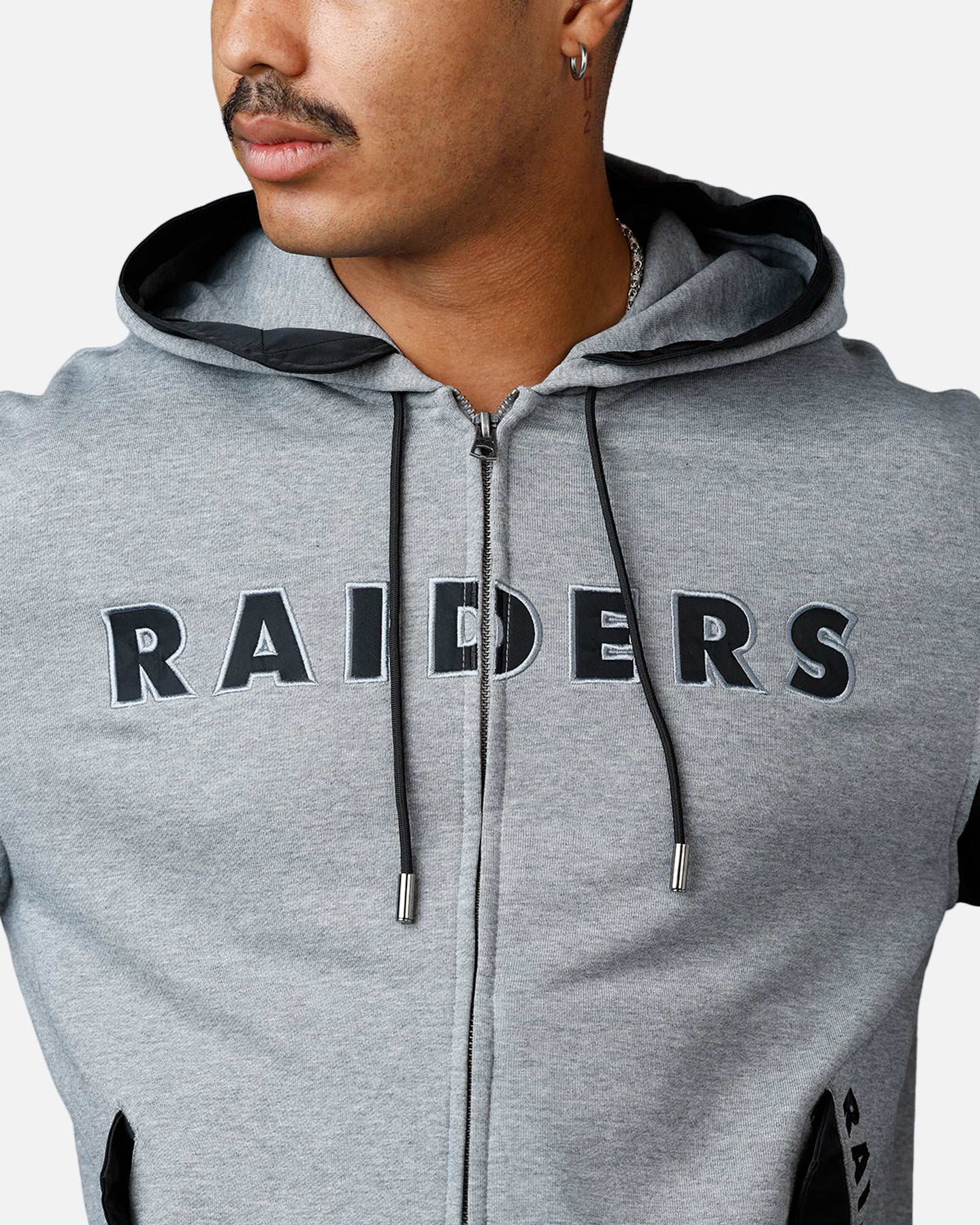 New Era X Alpha Series X NFL Oakland Raiders Jacket Grey/Black - Image 8
