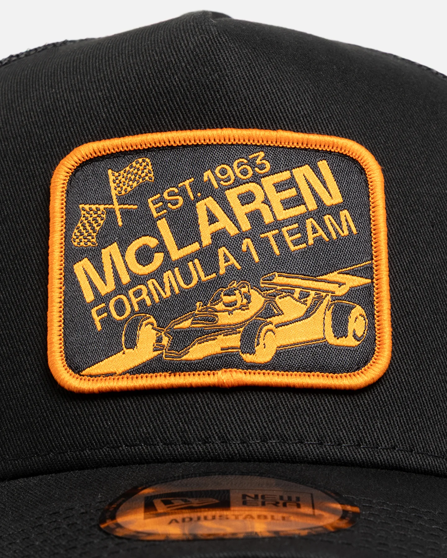 New Era X Mclaren Graphic Patch Trucker A-Frame Snapback Black - Image 5