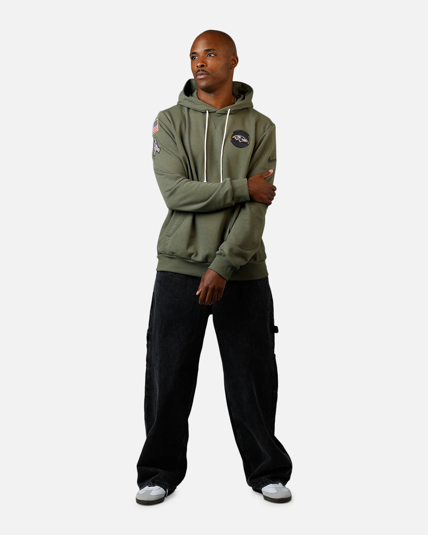 Nike Baltimore Ravens Salute To Service Hoodie Olive - Image 3