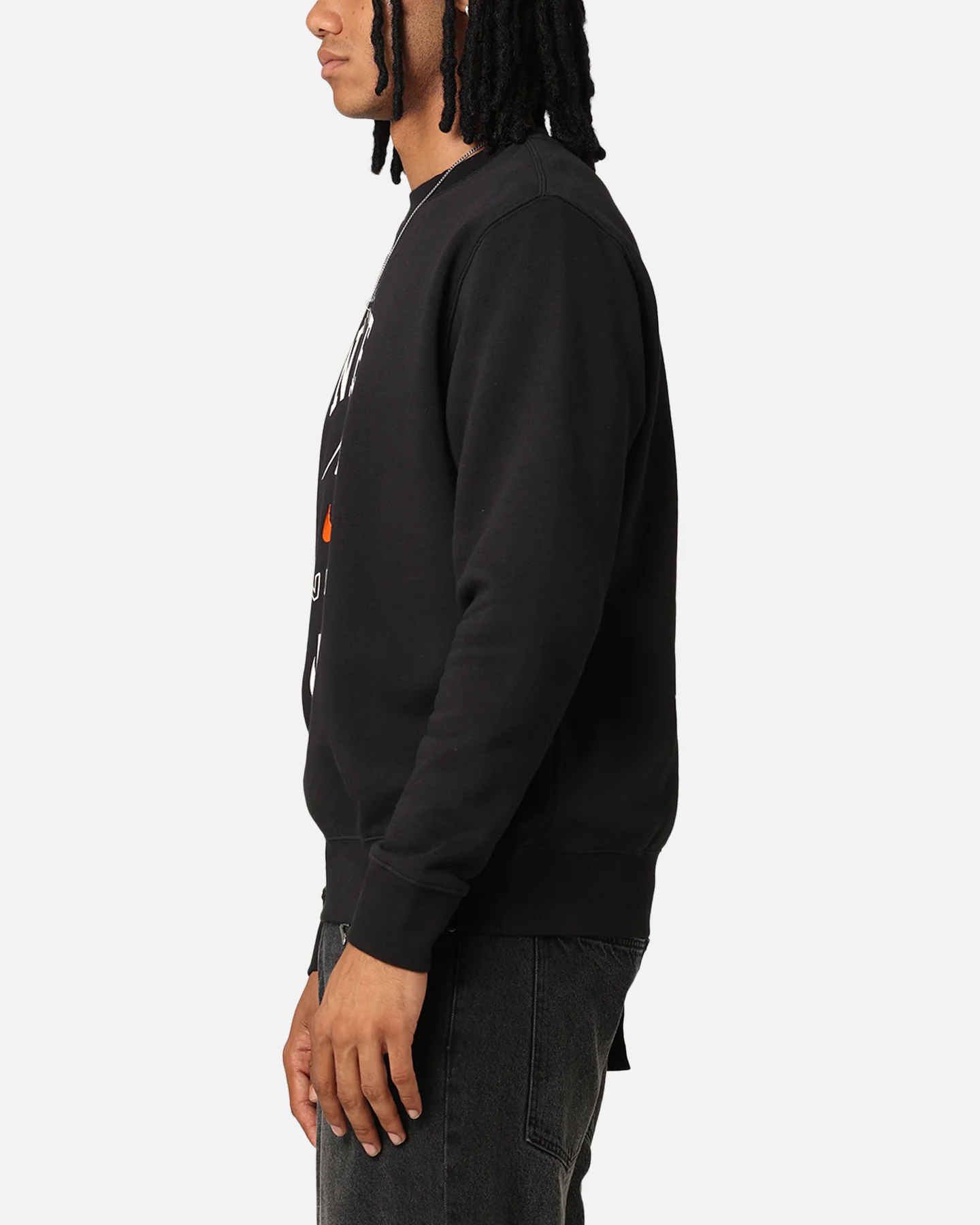 Nike Club Fleece Graphic Crewneck Black/Sail/Safe - Image 5