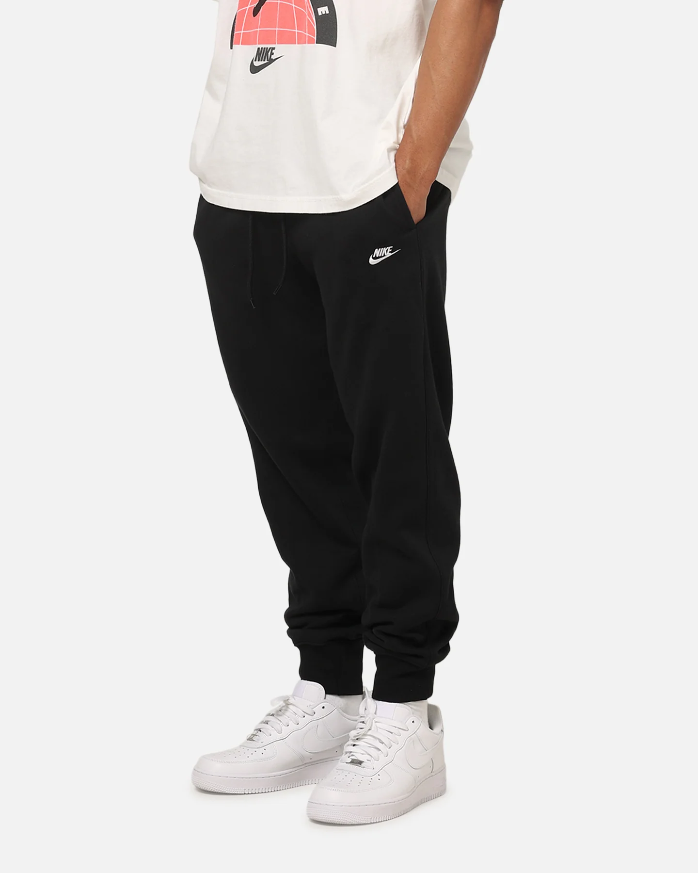 Nike Club Joggers Black/Black/White - Image 6