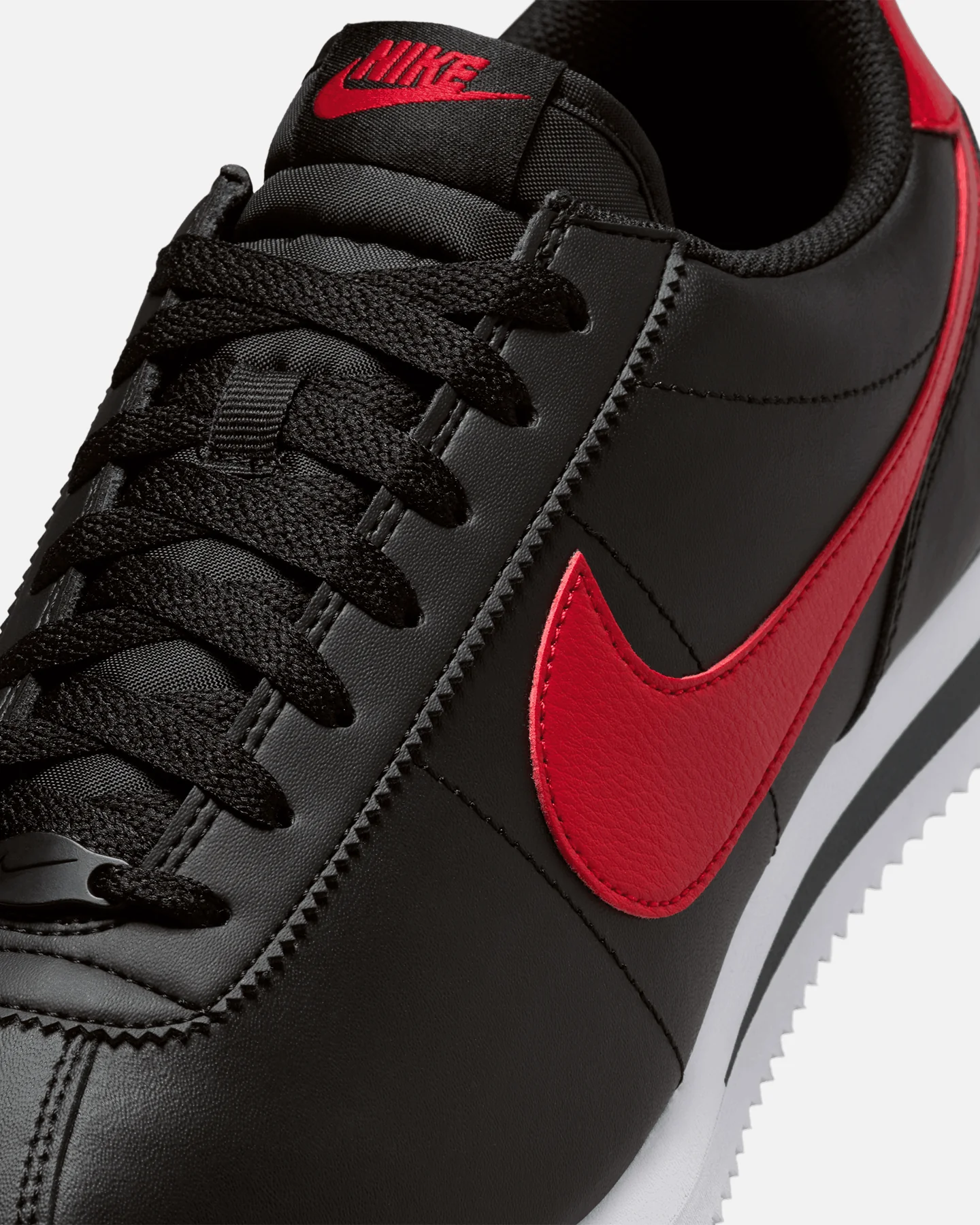 Nike Cortez Leather Black/Red - Image 6