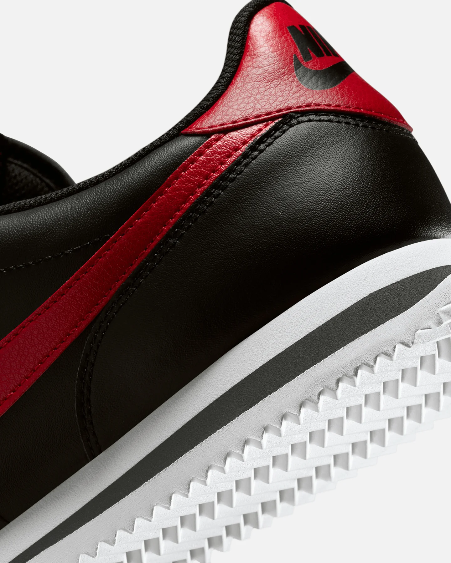 Nike Cortez Leather Black/Red - Image 8