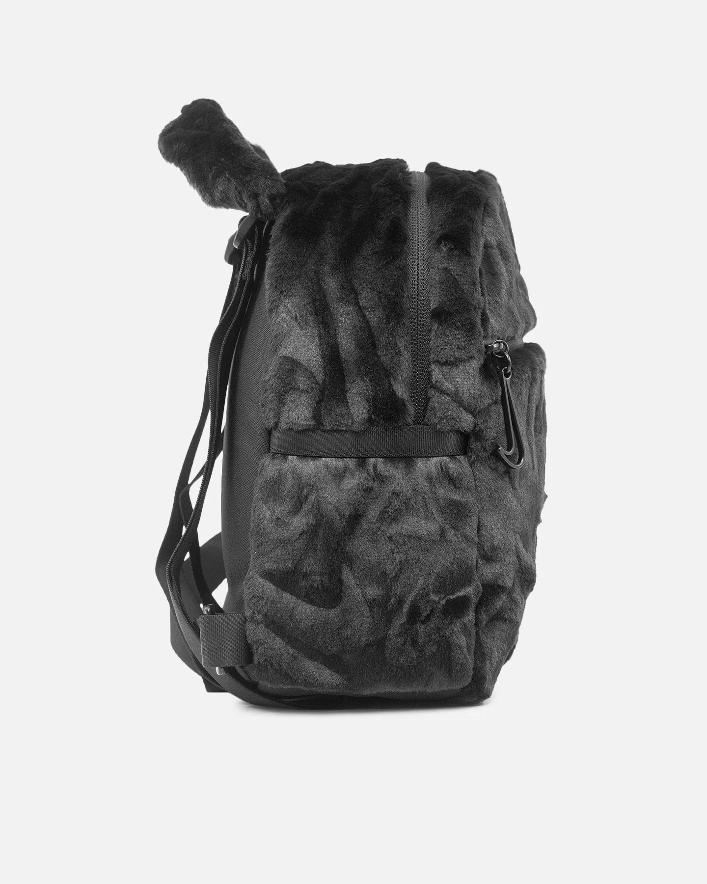 Nike Faux Fur Mini Backpack (6L) Black/Black - Image 4