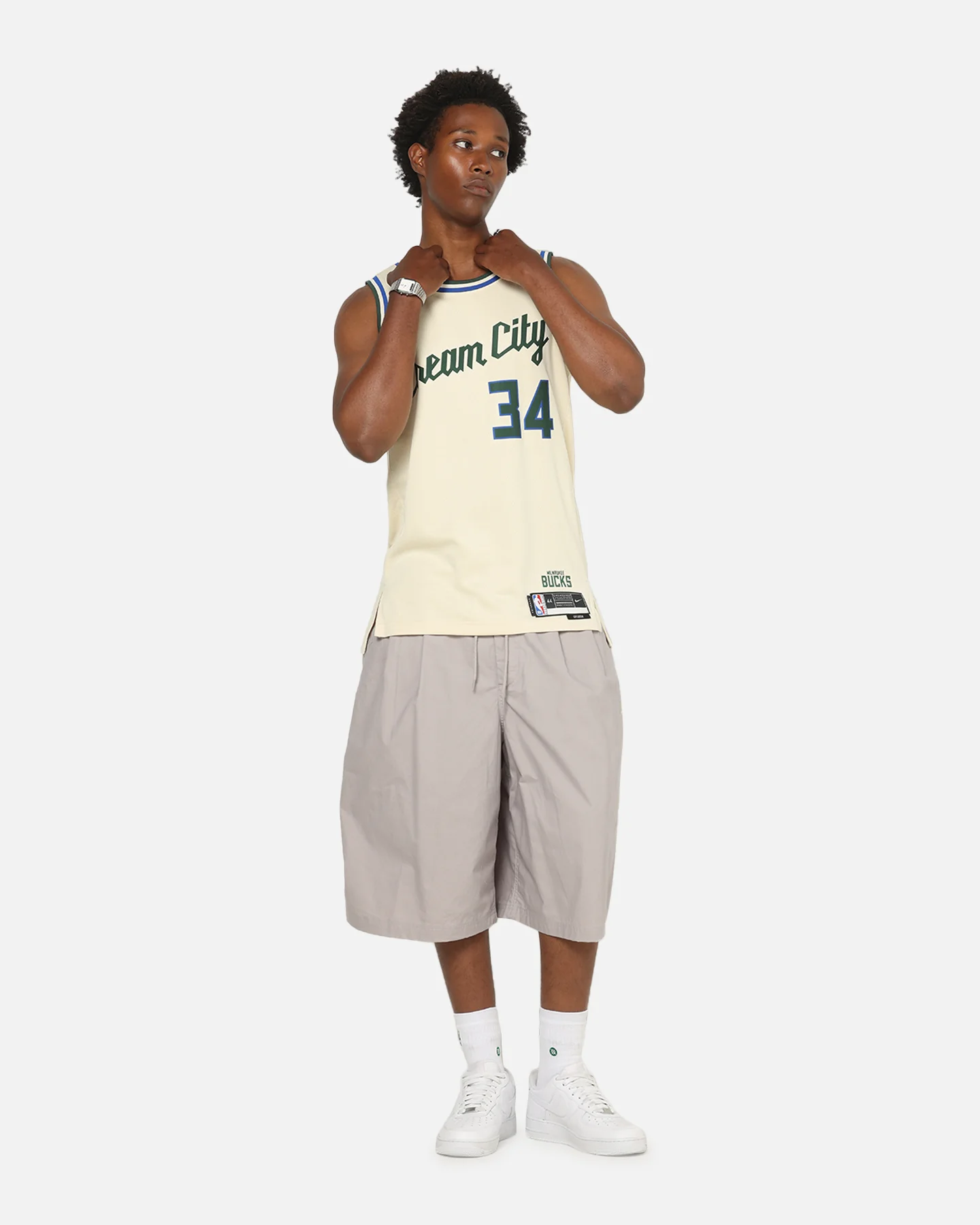 Nike Giannis Antetokounmpo Milwaukee Bucks #34 City Edition 2025/26 NBA Swingman Jersey Flat Opal/Green - Image 3