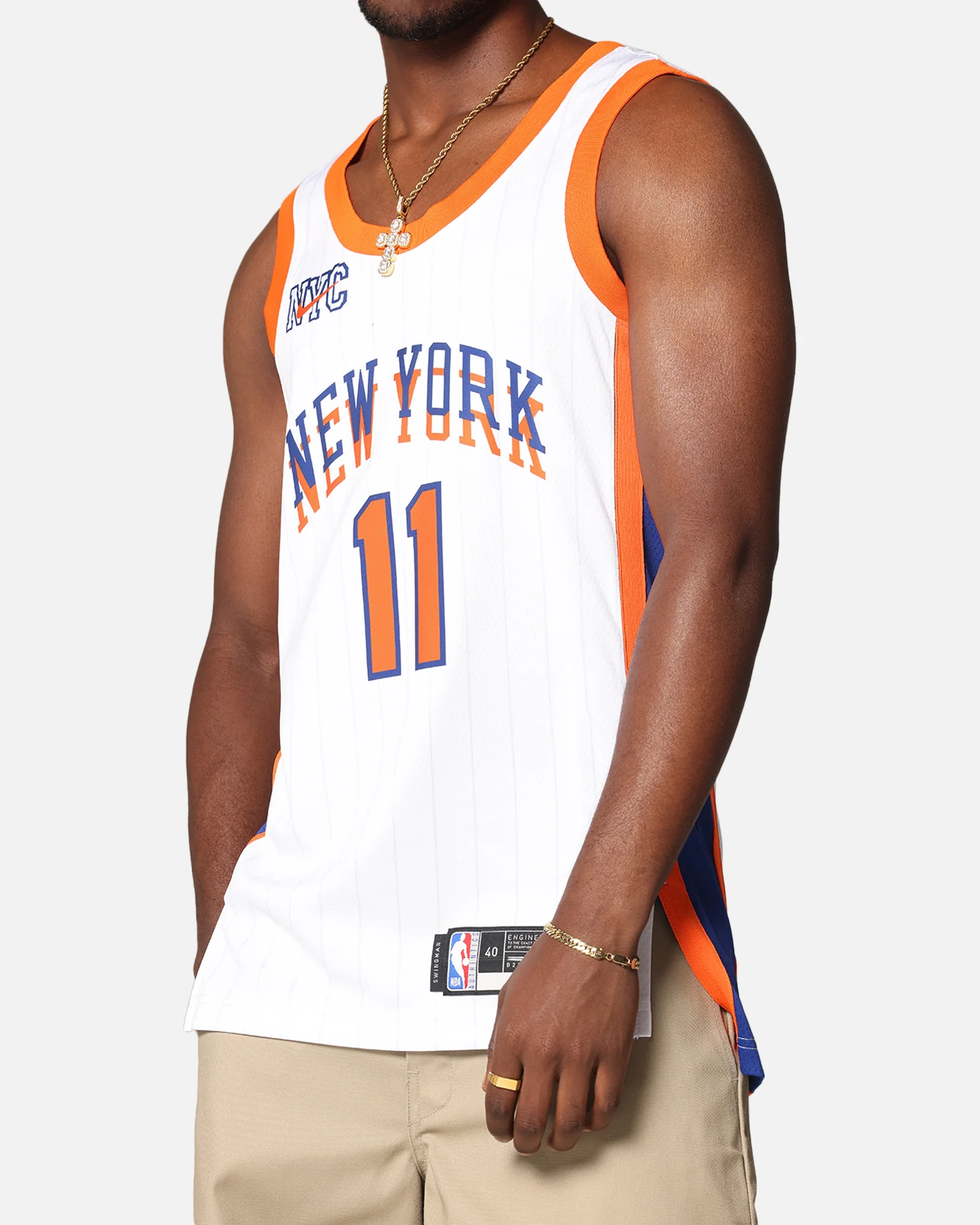 Nike Jalen Brunson New York Knicks #11 City Edition 2024/25 Nike Dri-Fit NBA Swingman Jersey White - Image 7