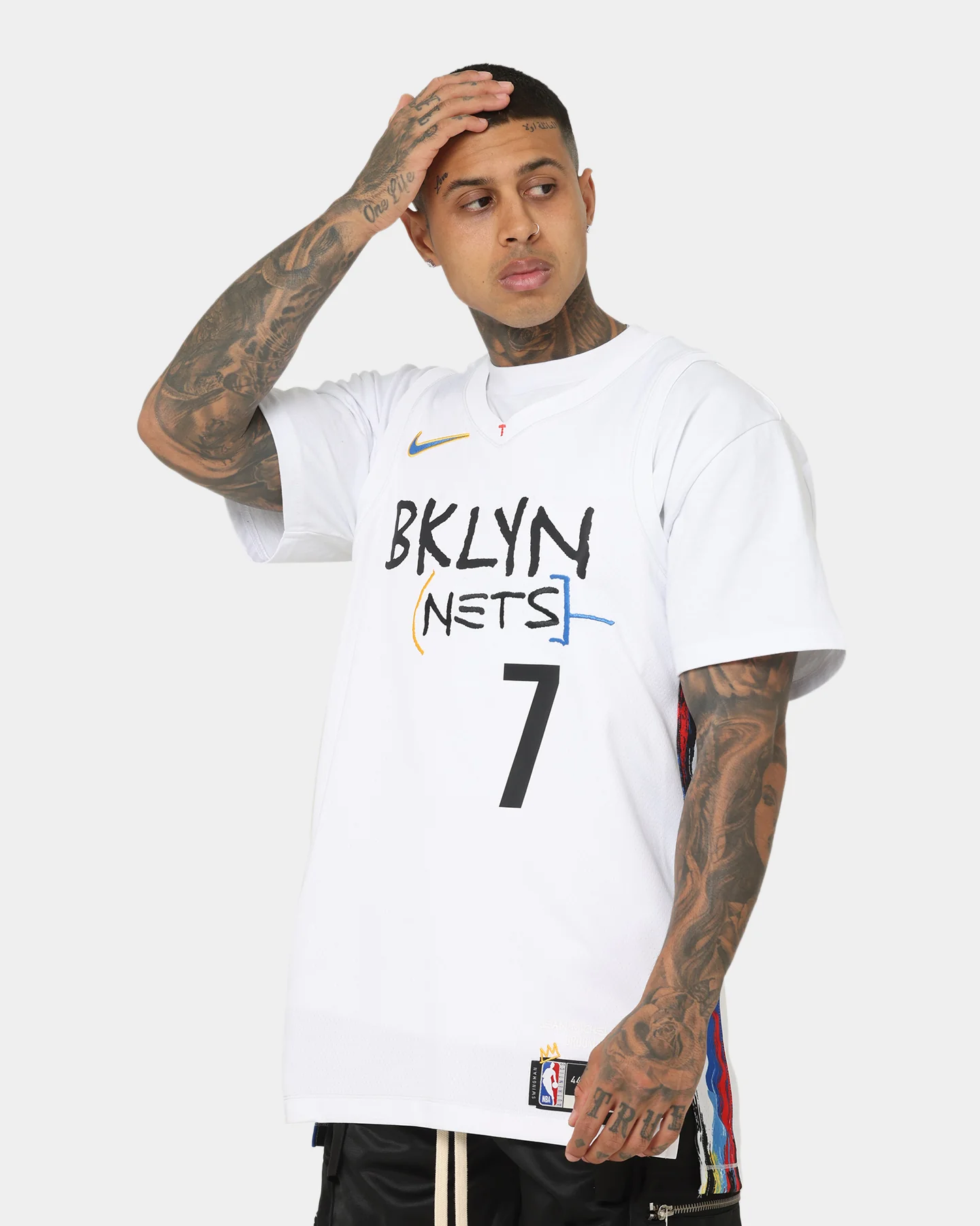 Nike Kevin Durant Brooklyn Nets #7 City Edition Nike Dri-FIT NBA Swingman Jersey White - Image 7