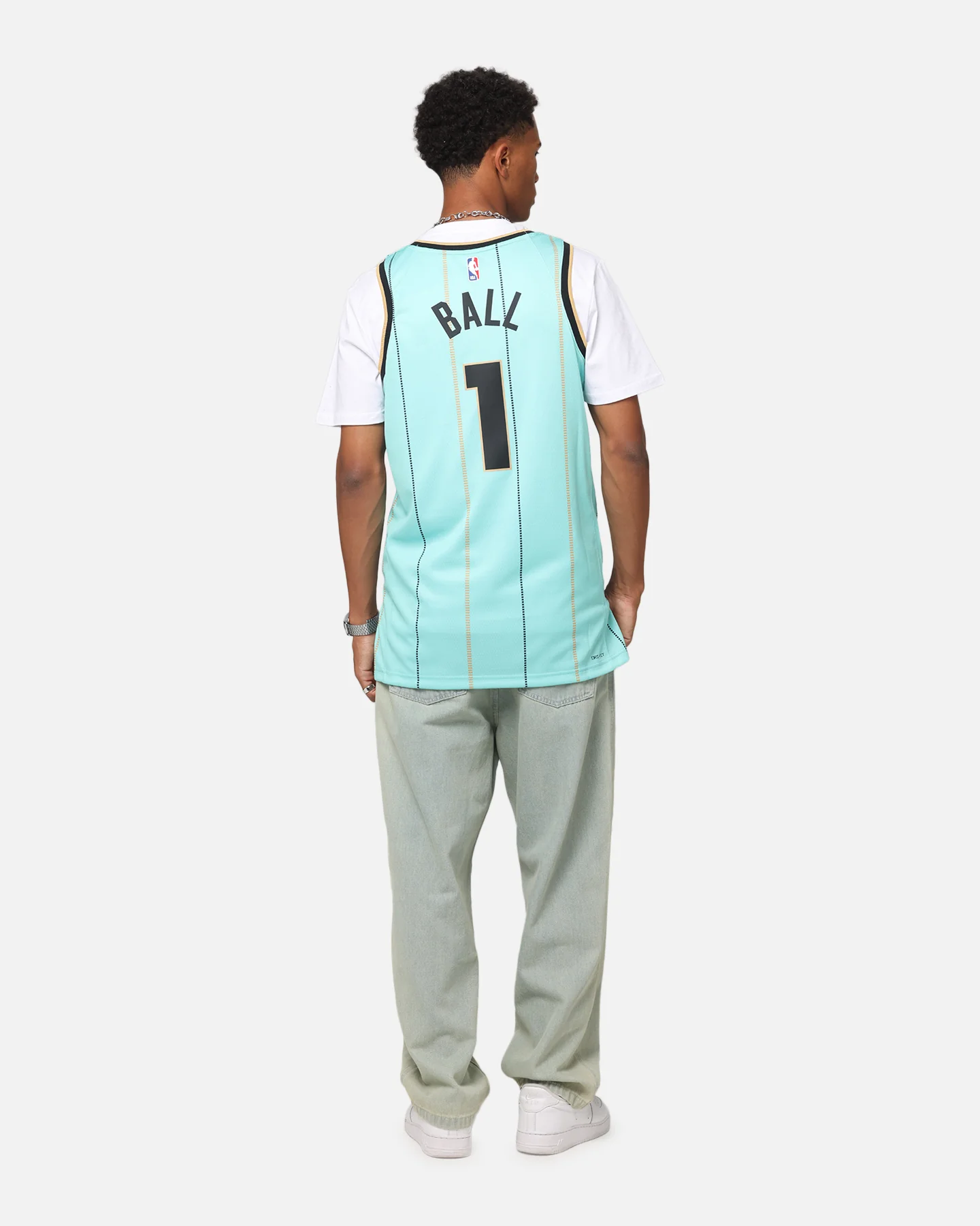 Nike Lamelo Ball Charlotte Hornets #1 City Edition 2024/25 Nike Dri-Fit NBA Swingman Jersey Mint - Image 4