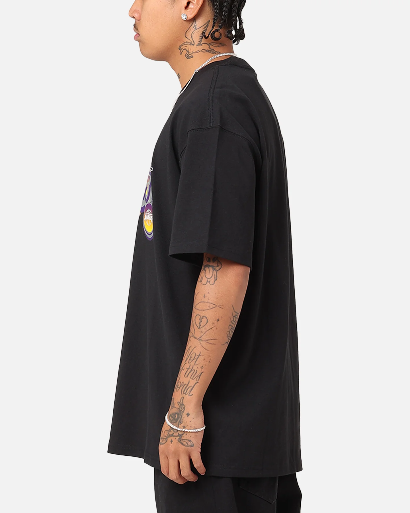 Nike Los Angeles Lakers NBA Max90 Courtside T-Shirt Black - Image 6