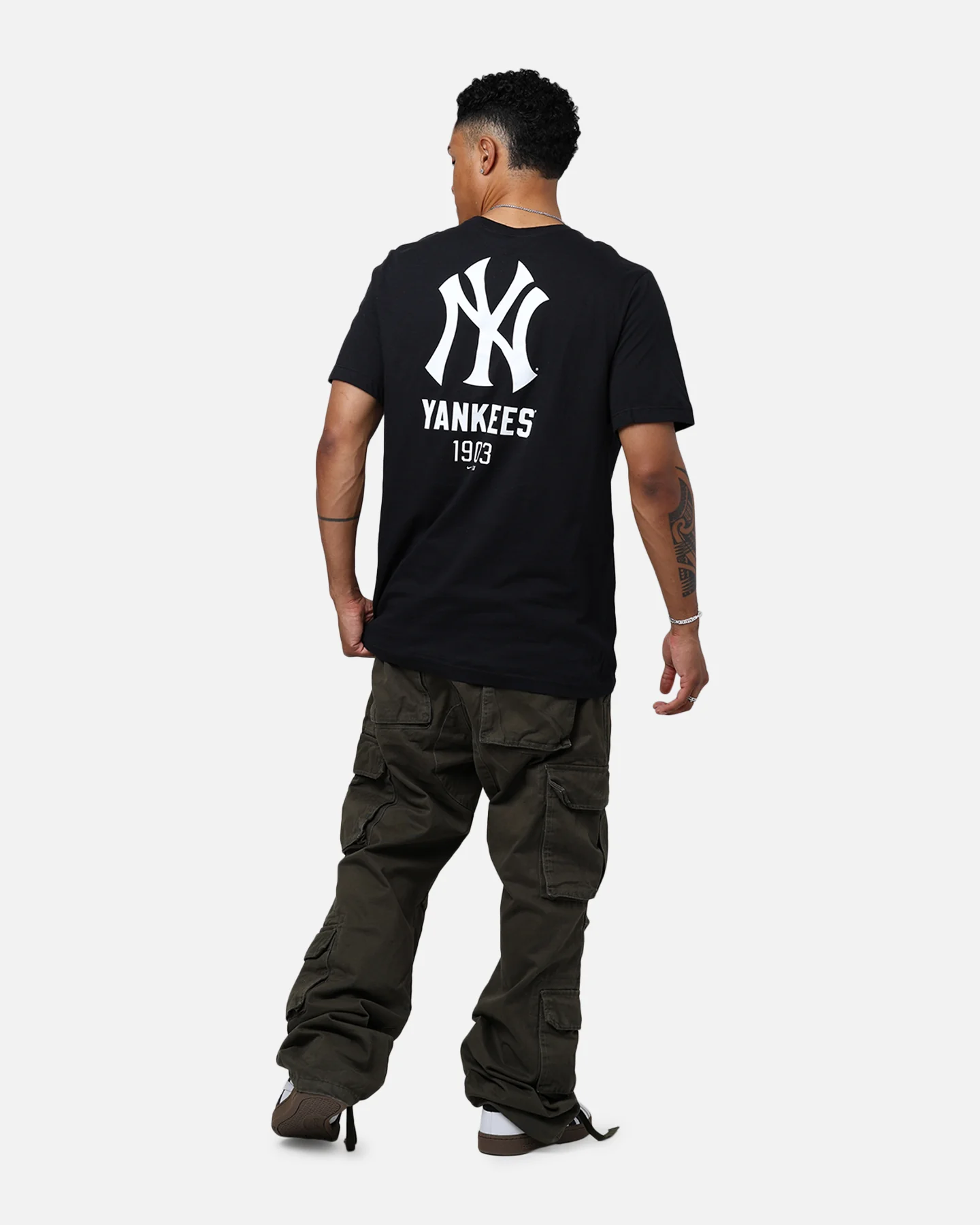 Nike New York Yankees Large Logo Back T-Shirt Black - Image 6