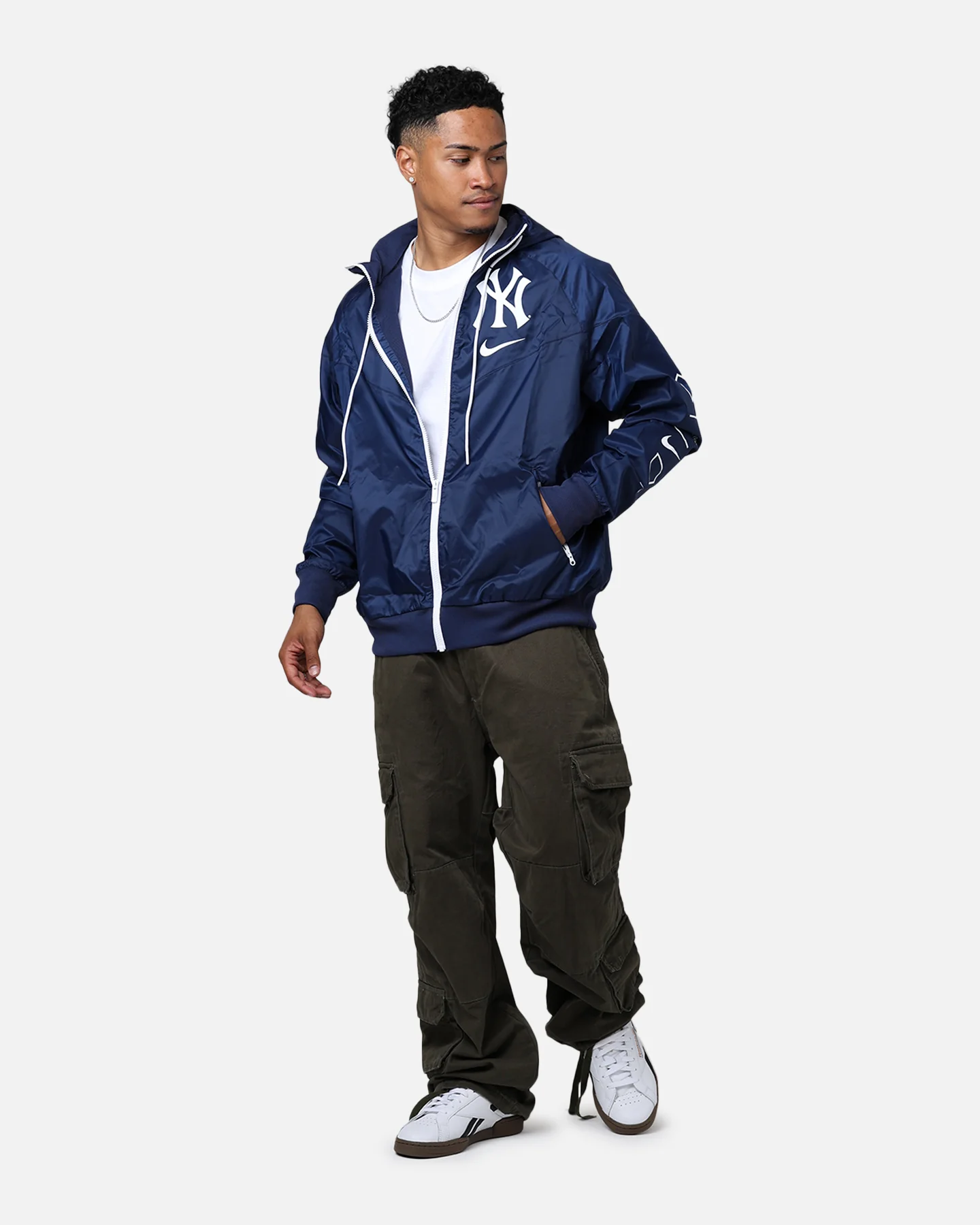 Nike New York Yankees Team Windrunner Jacket Midnight Navy/White - Image 3