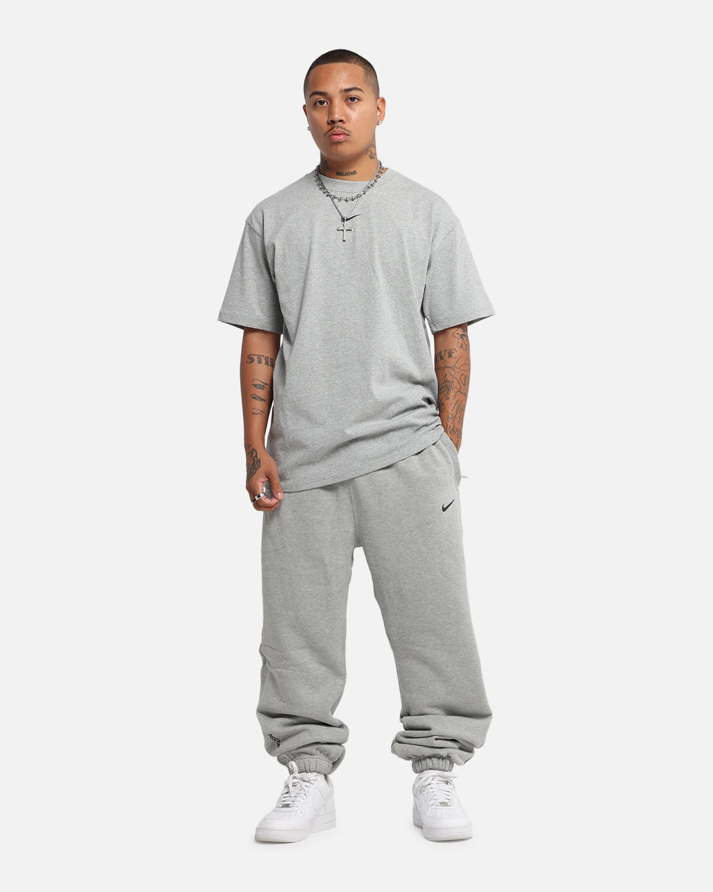 Nike Nocta Fleece CS Sweat Pants Dark Grey Heather - Image 2