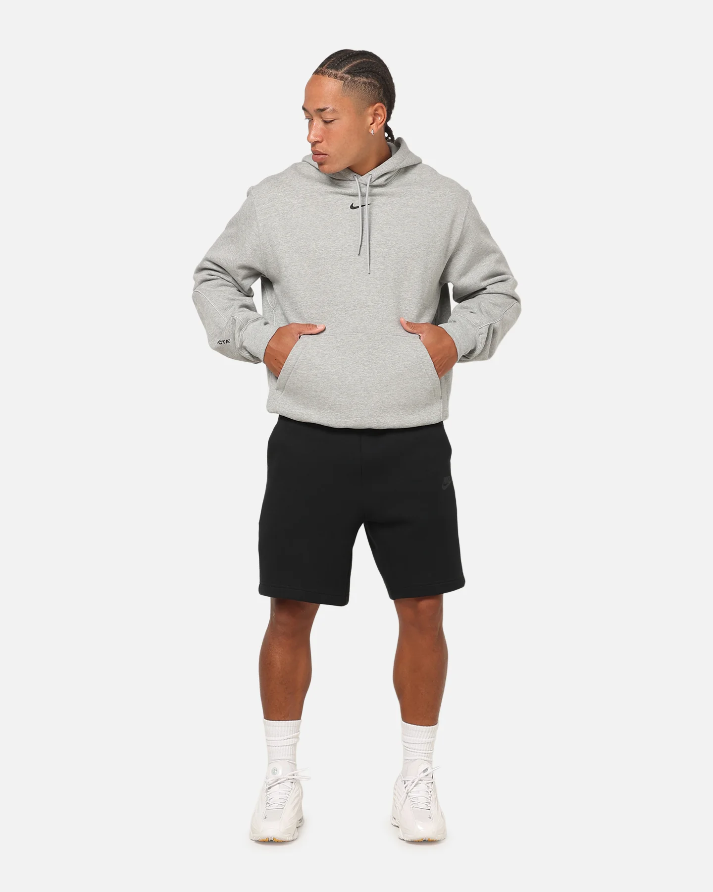 Nike Nocta Fleece Hoodie Dark Grey Heather - Image 3