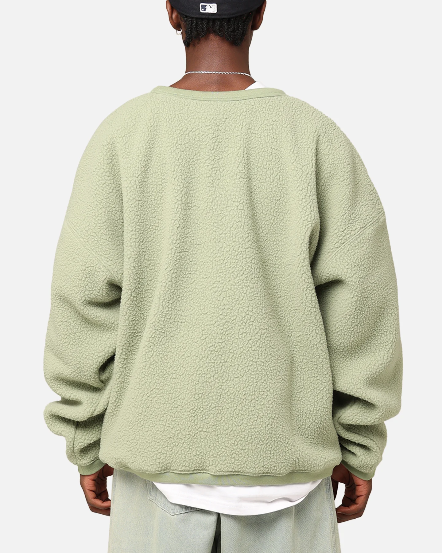 Nike Sherpa Winter Crewneck Oil Green/Black - Image 3