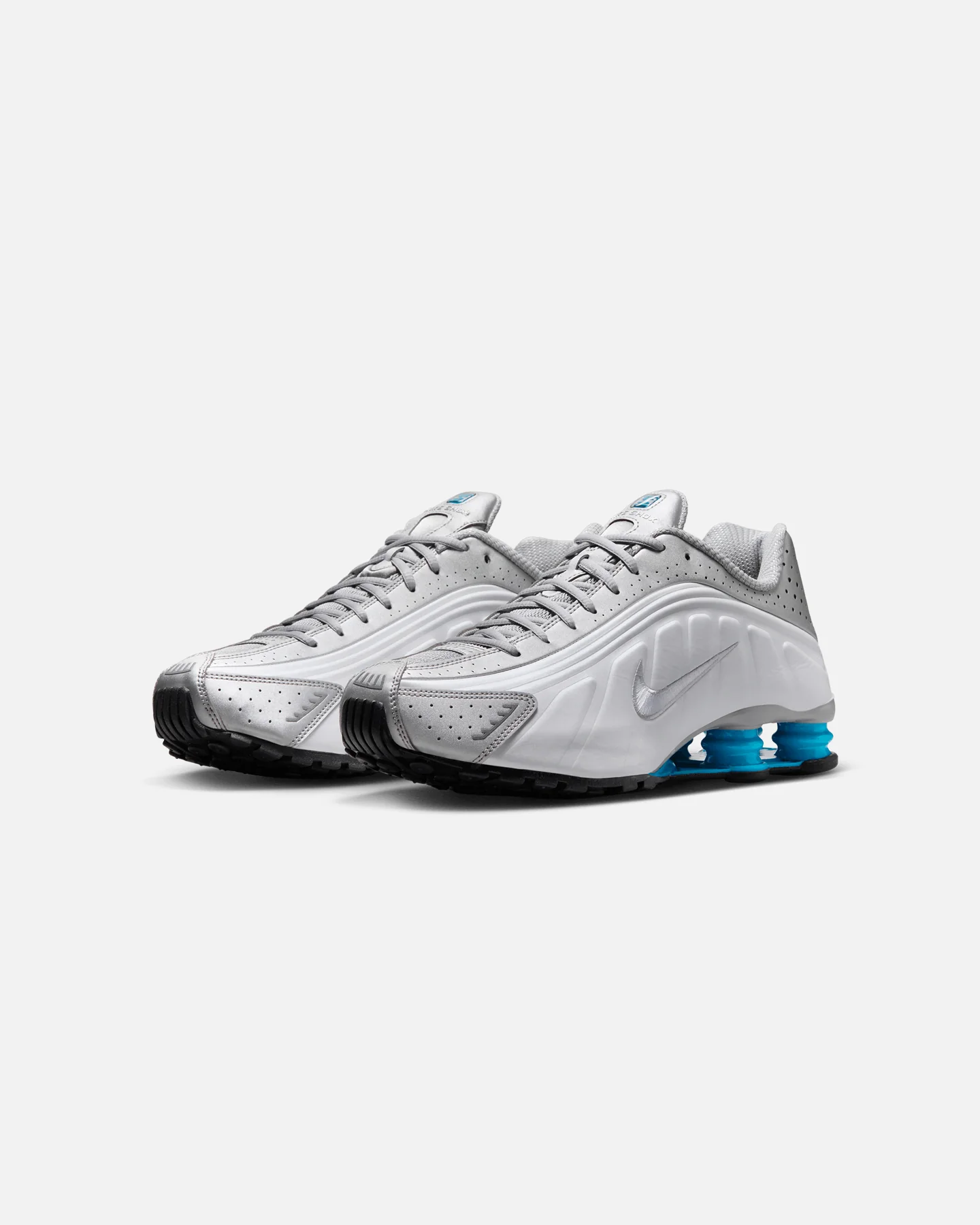 Nike Shox R4 Metallic Silver/Blue - Image 2