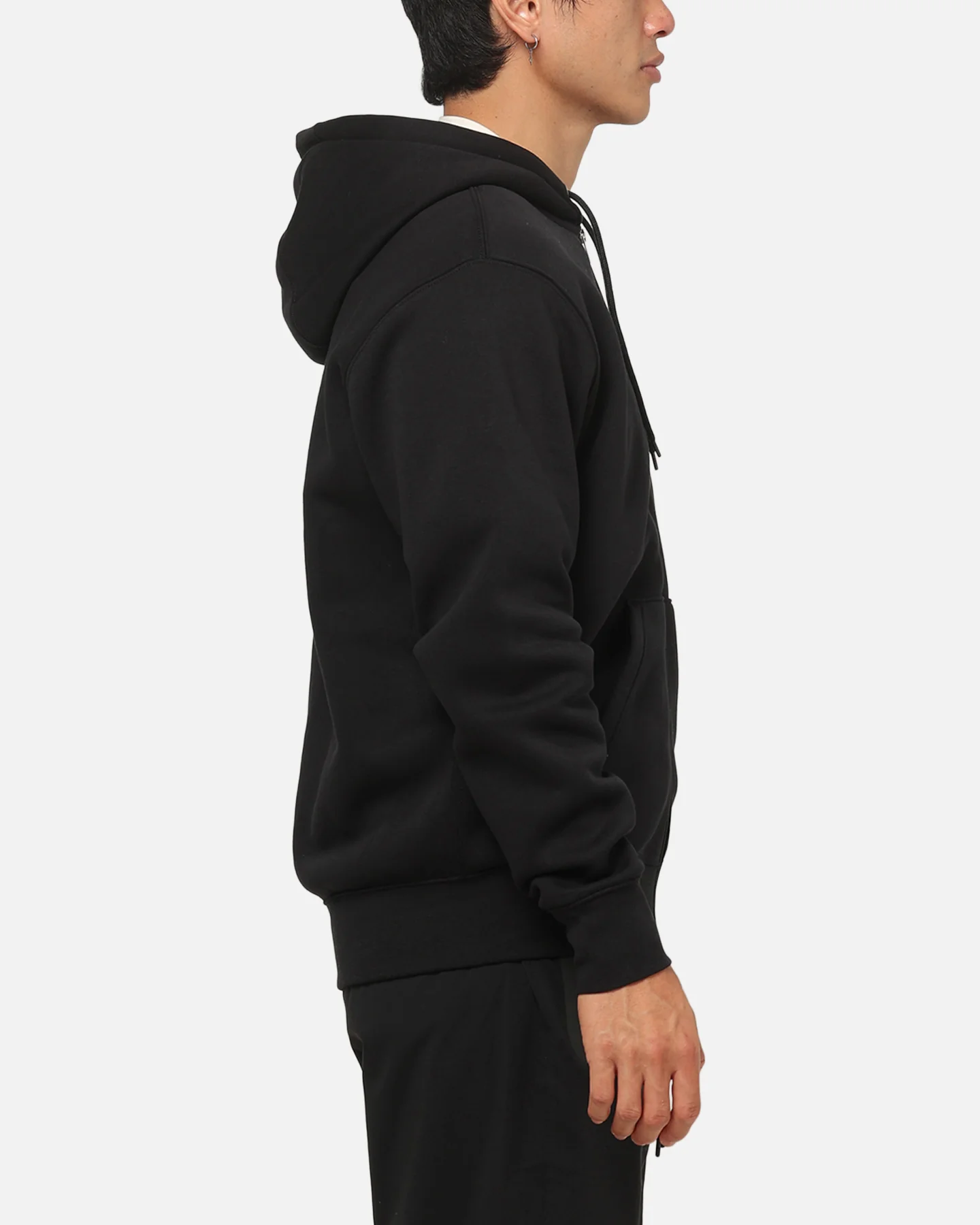 Nike Sportswear Club Fleece Full-Zip Hoodie Black/Black/White - Image 4