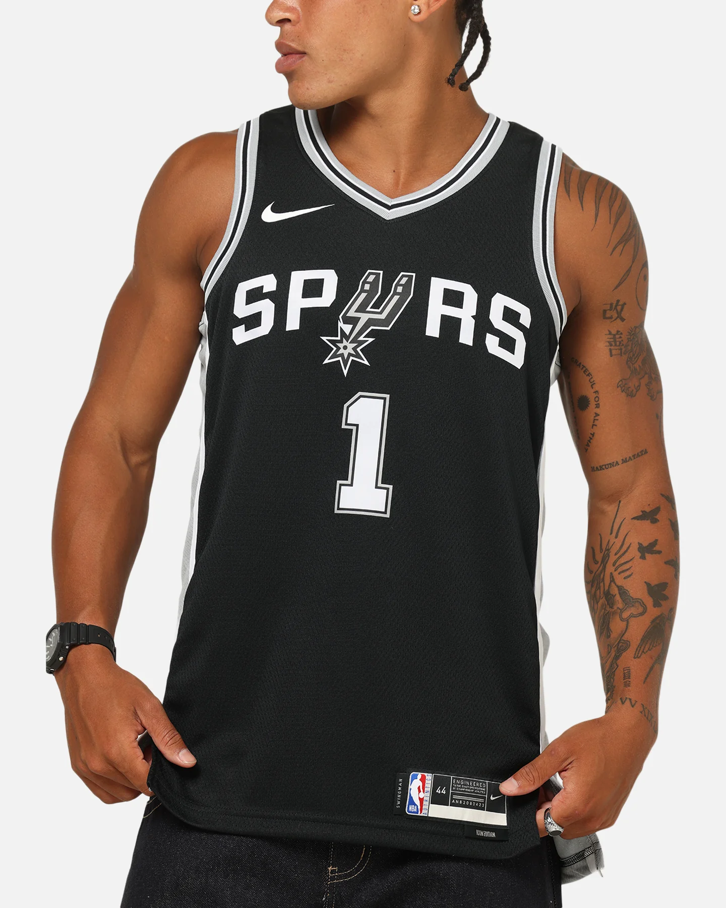 Nike Victor Wembanyama San Antonio Spurs #1 Icon Edition 2022/23 Nike Dri-Fit NBA Swingman Jersey Black - Image 7