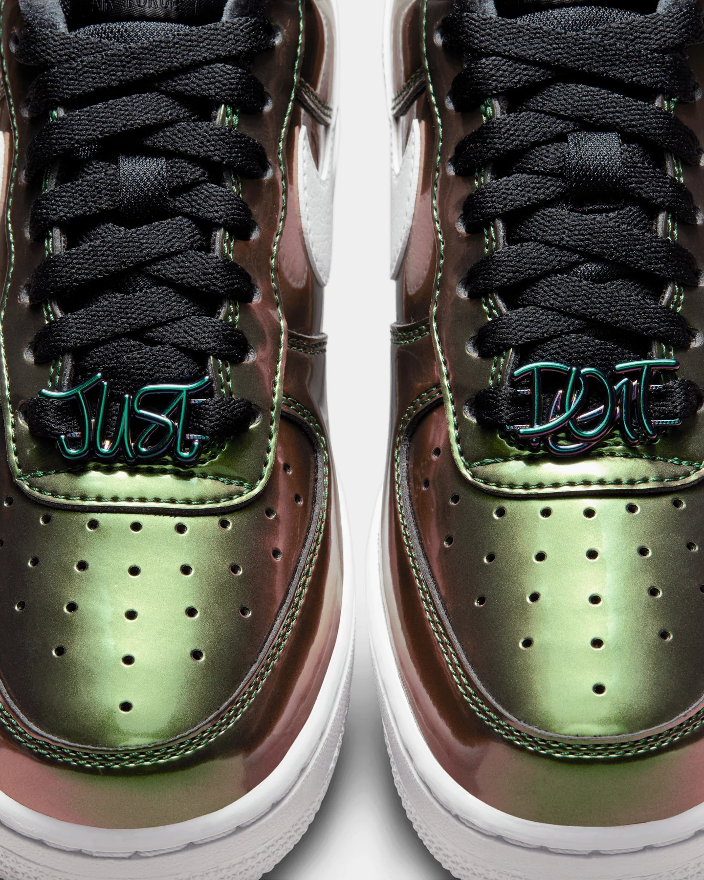 Nike Women's Air Force 1 '07 LV8 "Iridescent" Black/White - Image 9