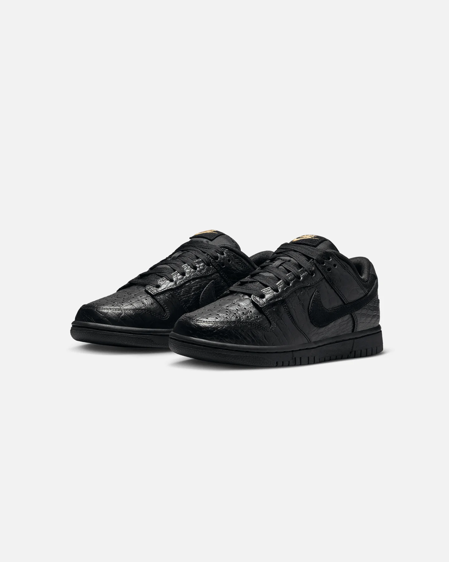 Nike Women's Dunk Low "Croc Skin" Black/Black - Image 2