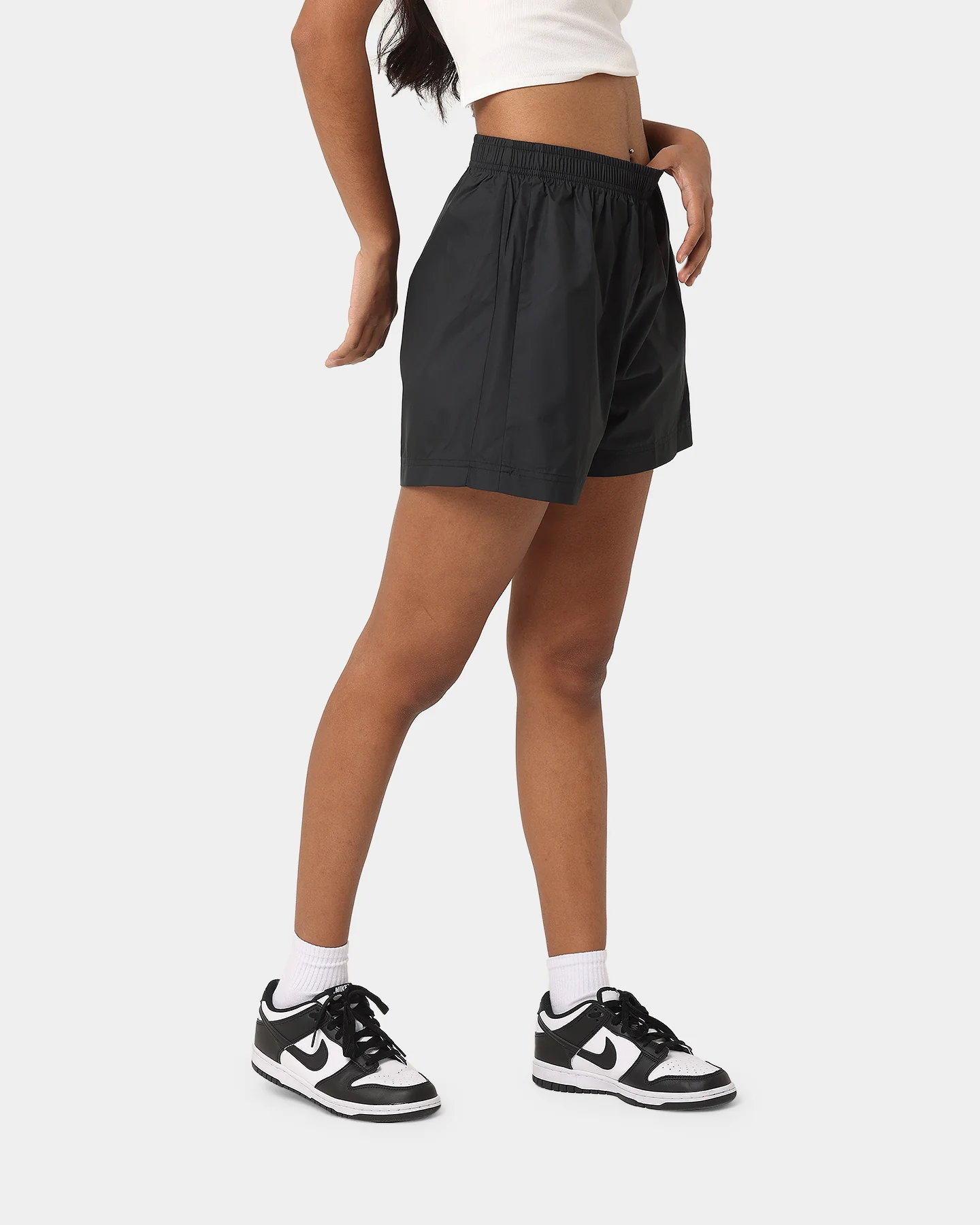 Nike Women's Nike Sportswear Woven Leopard High-Waisted Shorts Black/Metallic - Image 4