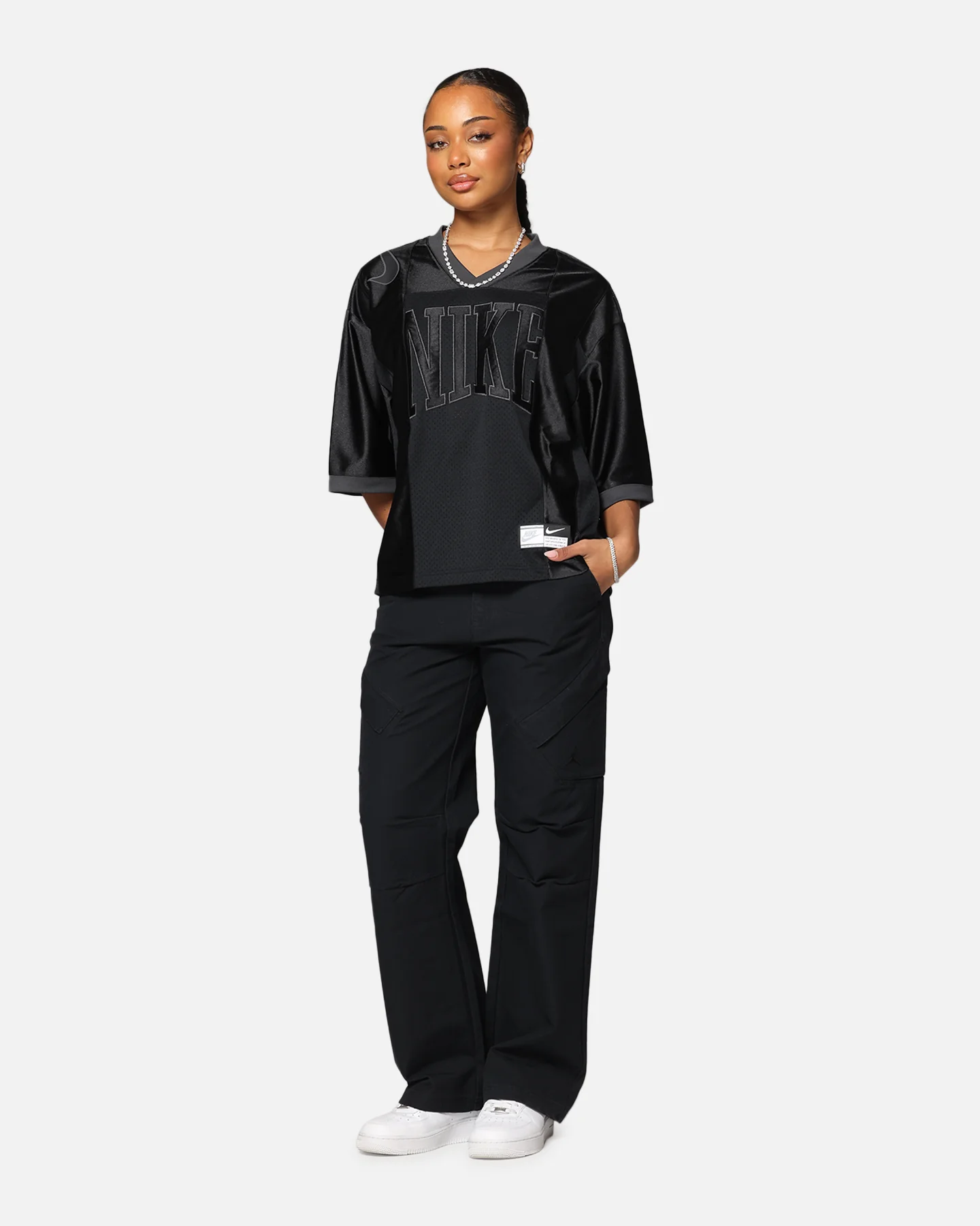 Nike Women's Oversized Graphic Jersey Black/Anthracite - Image 3