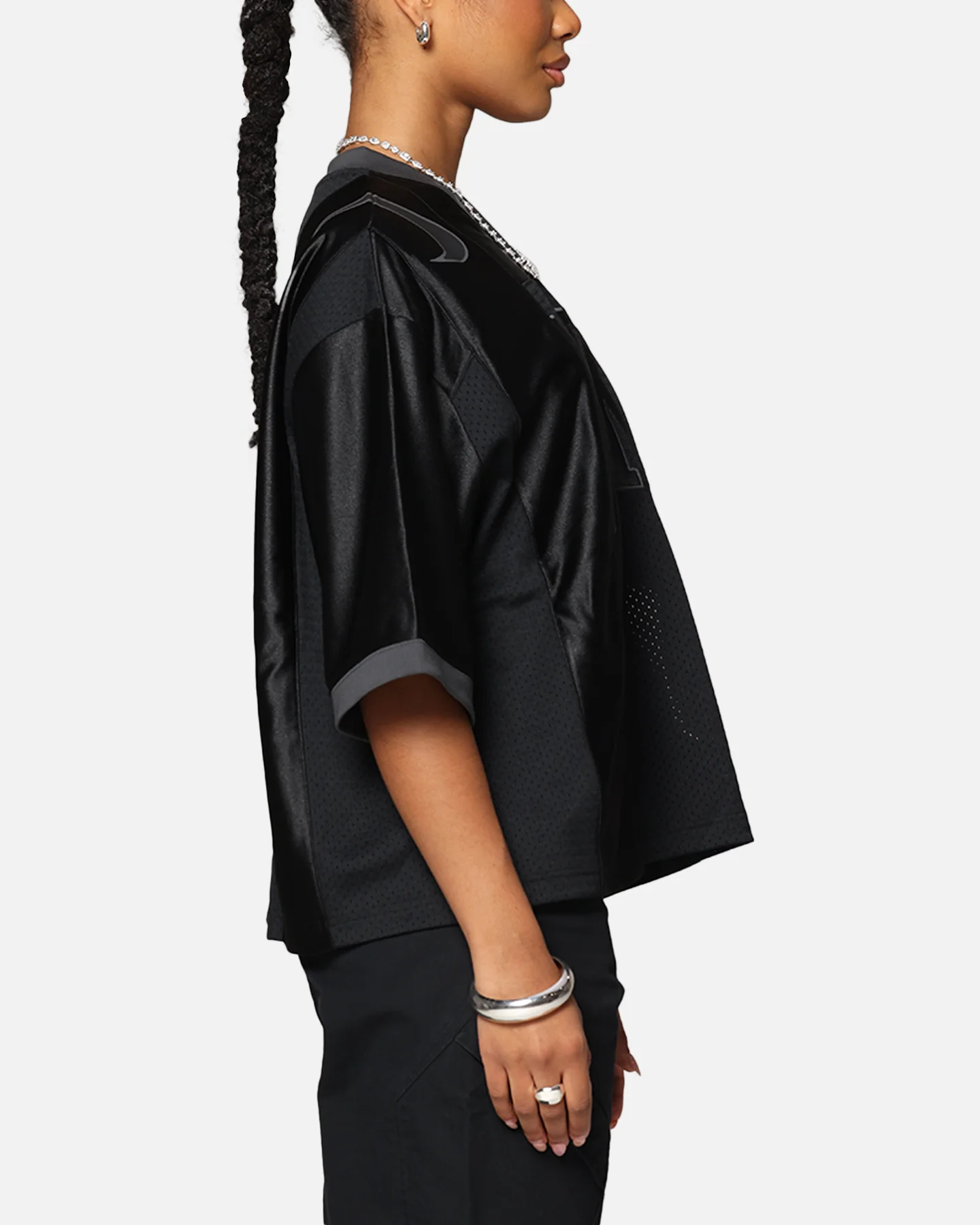 Nike Women's Oversized Graphic Jersey Black/Anthracite - Image 5