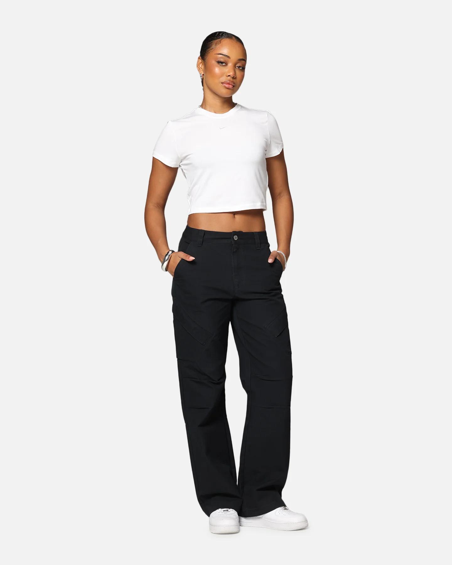 Nike Women's Sportswear Chill Knit Crop T-Shirt White/White - Image 2