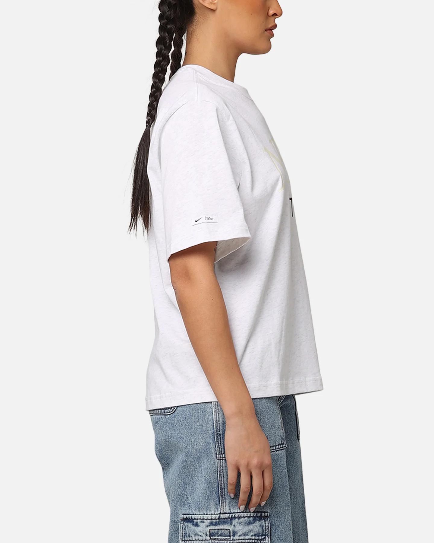 Nike Women's Sportswear Classic Boxy T-Shirt Birch Heather - Image 4