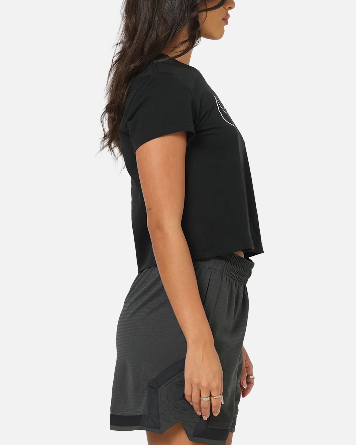 Nike Women's Sportswear Club Graphic T-Shirt Black/White - Image 5