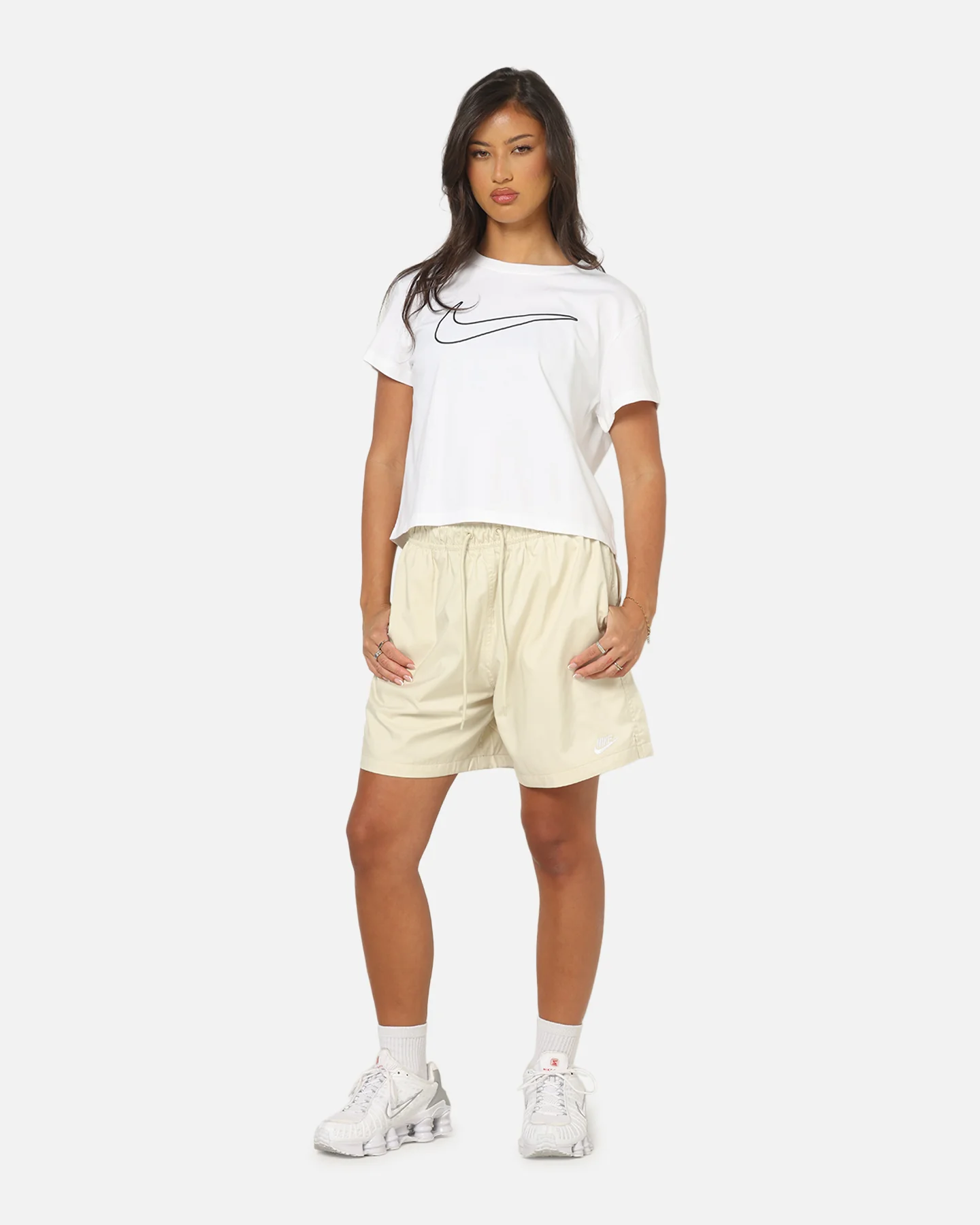 Nike Women's Sportswear Club Graphic T-Shirt White/Black - Image 2