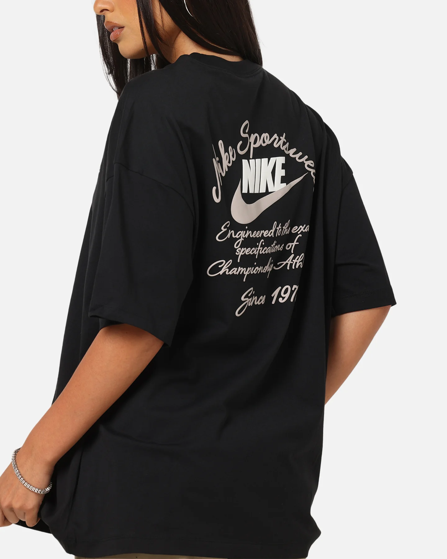 Nike Women's Sportswear Country Club Graphic Oversized T-Shirt Black - Image 7