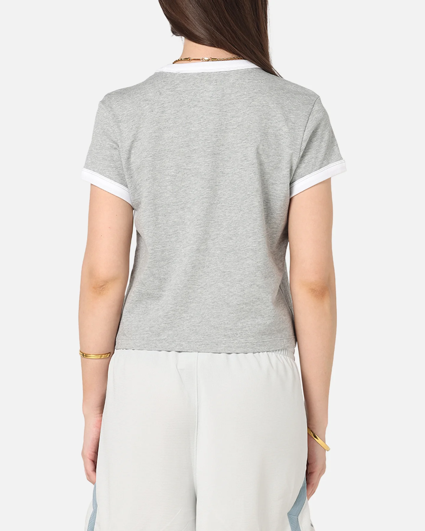 Nike Women's Sportswear Graphic Ringer T-Shirt Dark Grey Heather - Image 3