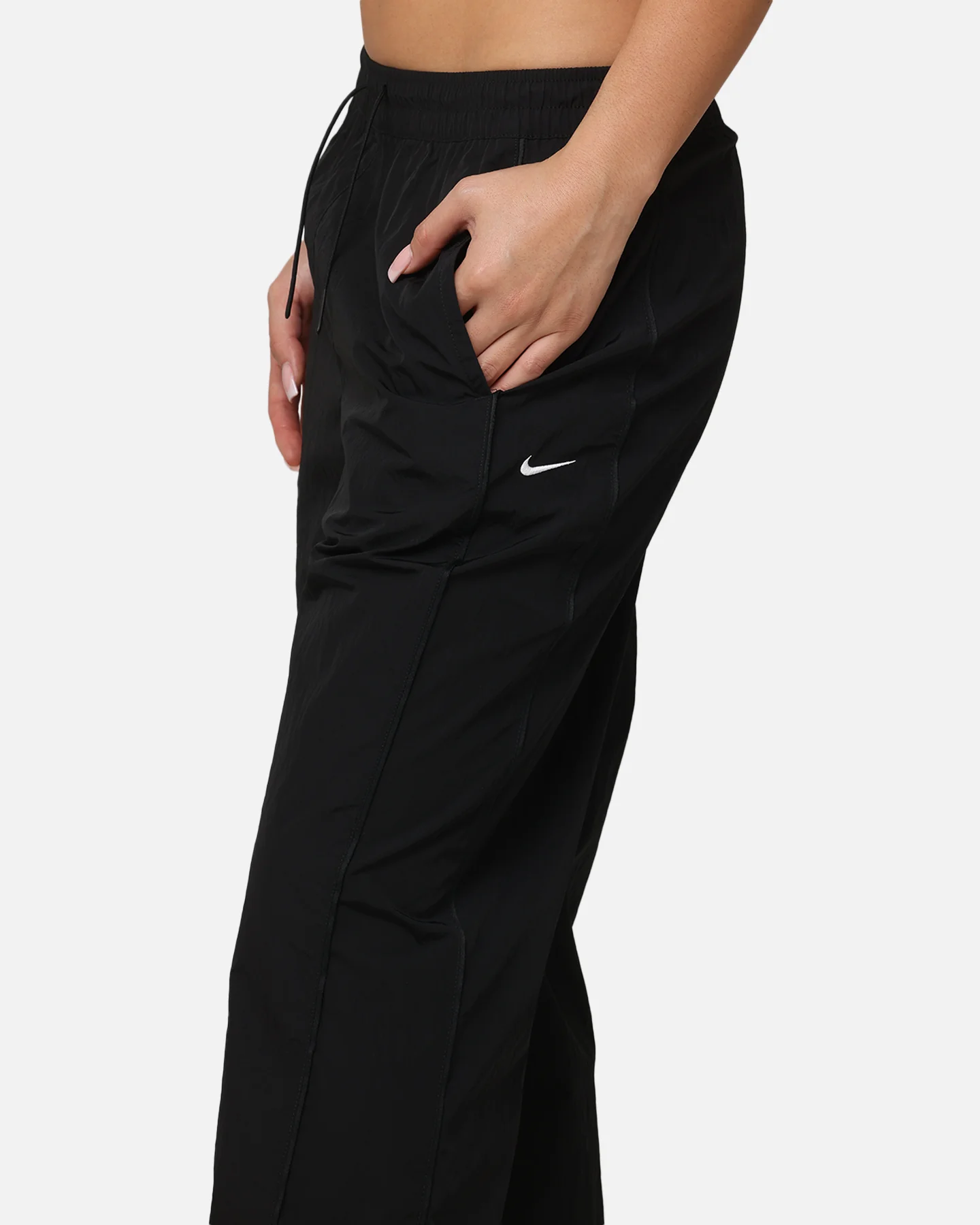 Nike Women's Sportswear High-Waisted Woven Open-Hem Pants Black/White - Image 3