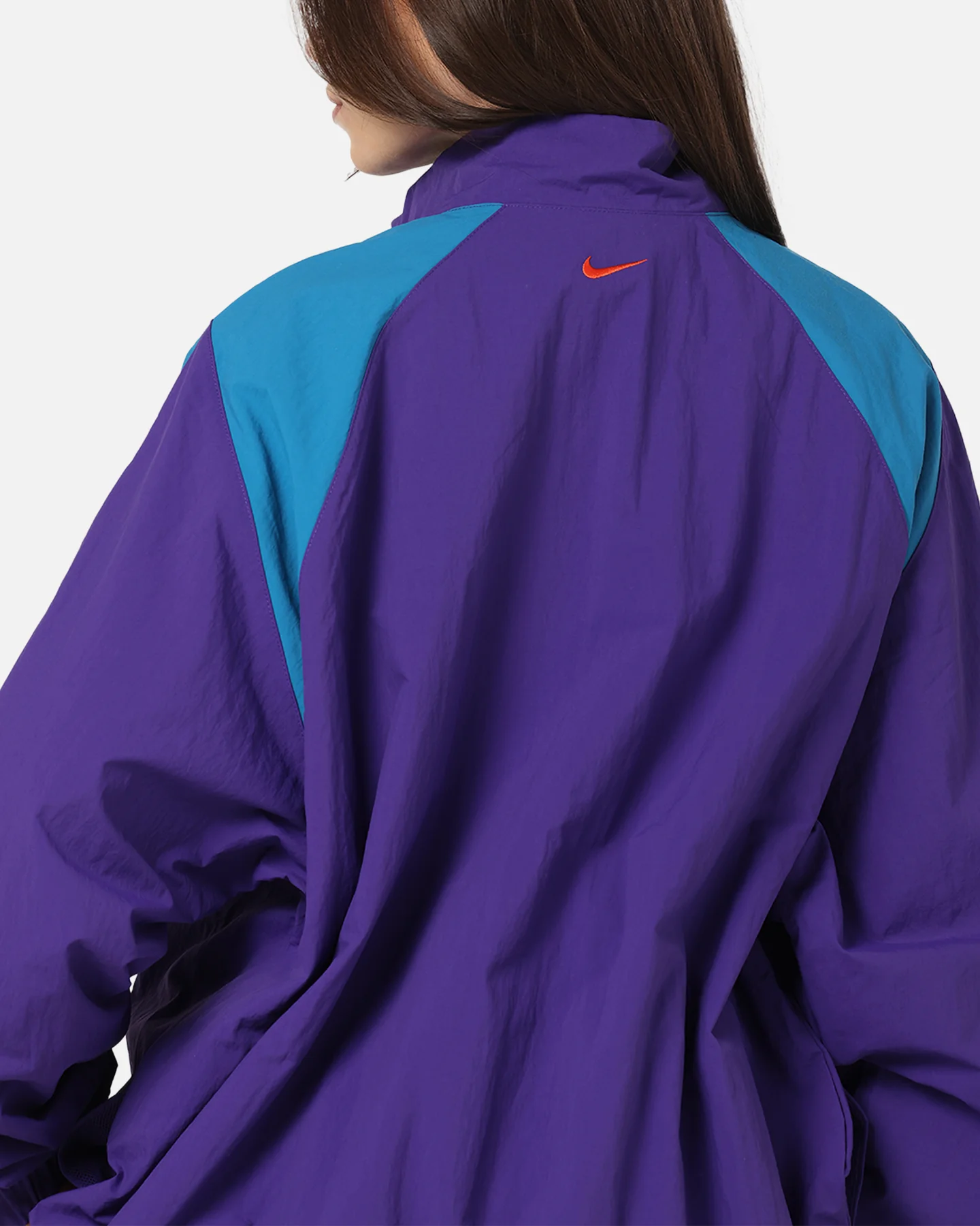 Nike Women's Sportswear Logo Oversized Woven Jacket Court Purple - Image 6