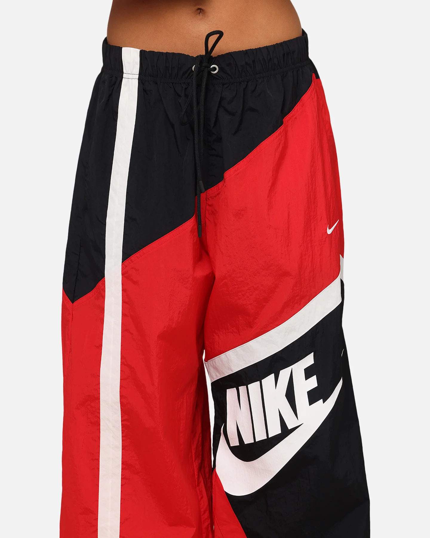 Nike Women's Sportswear Mid-Rise Street Woven Open-Hem Pants University Red/Black/Sail - Image 7