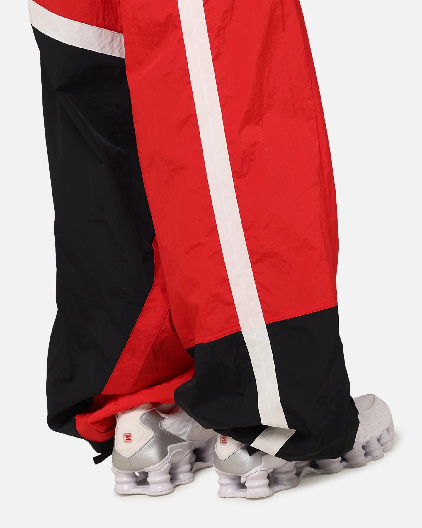 Nike Women's Sportswear Mid-Rise Street Woven Open-Hem Pants University Red/Black/Sail - Image 9