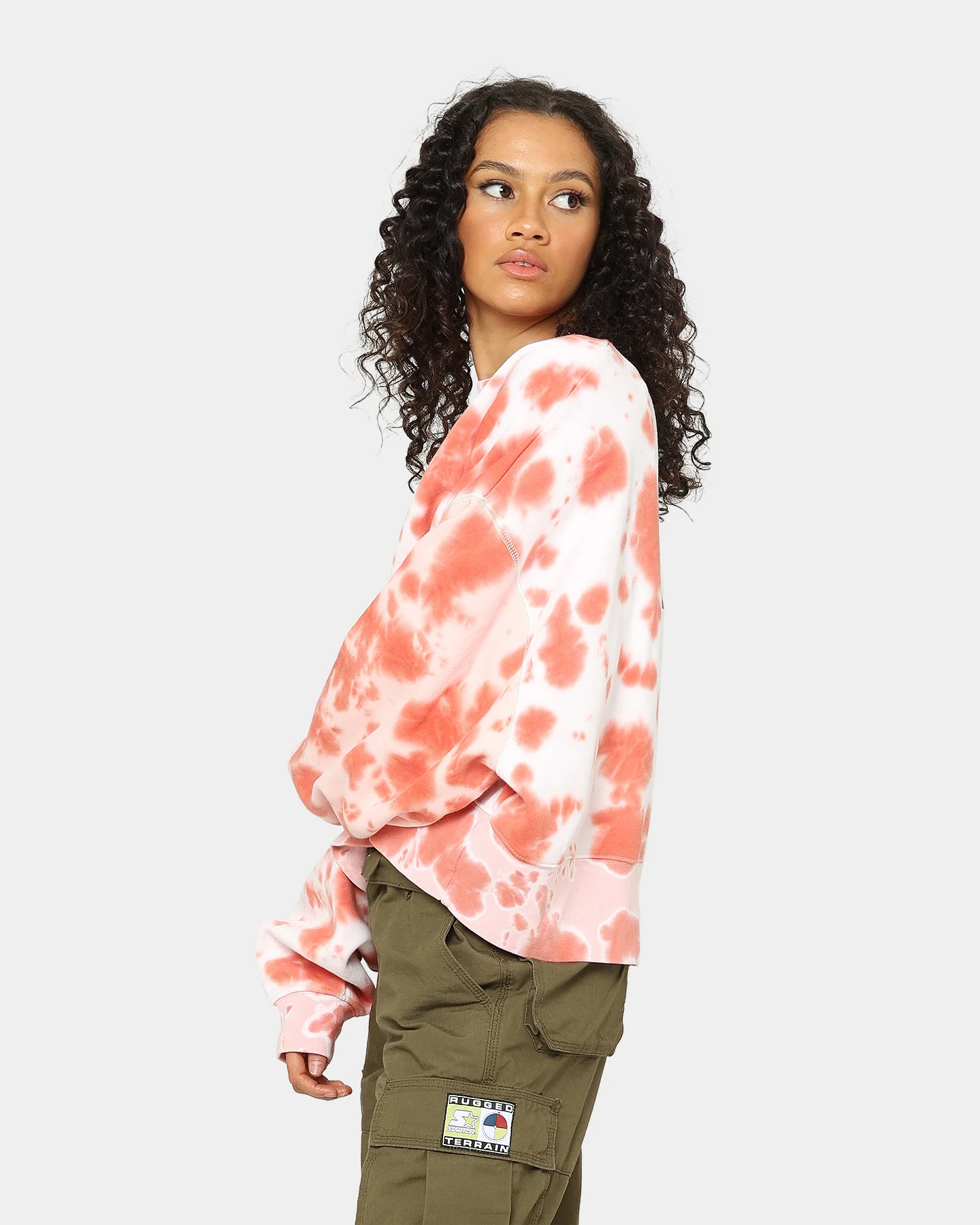 Nike Women's Sportswear Oversized Fleece Tie-Dye Crewneck Atmosphere - Image 6